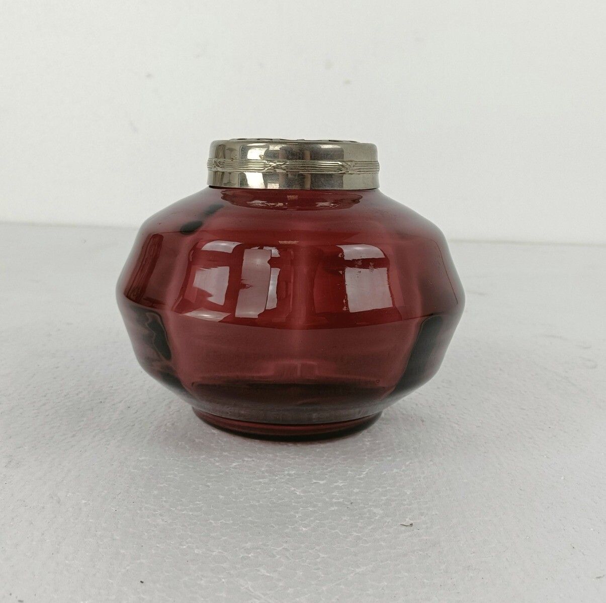 Art Deco Vase  Cranberry Glass Flower Holder Pique Fleurs Gorgeous photo furniture