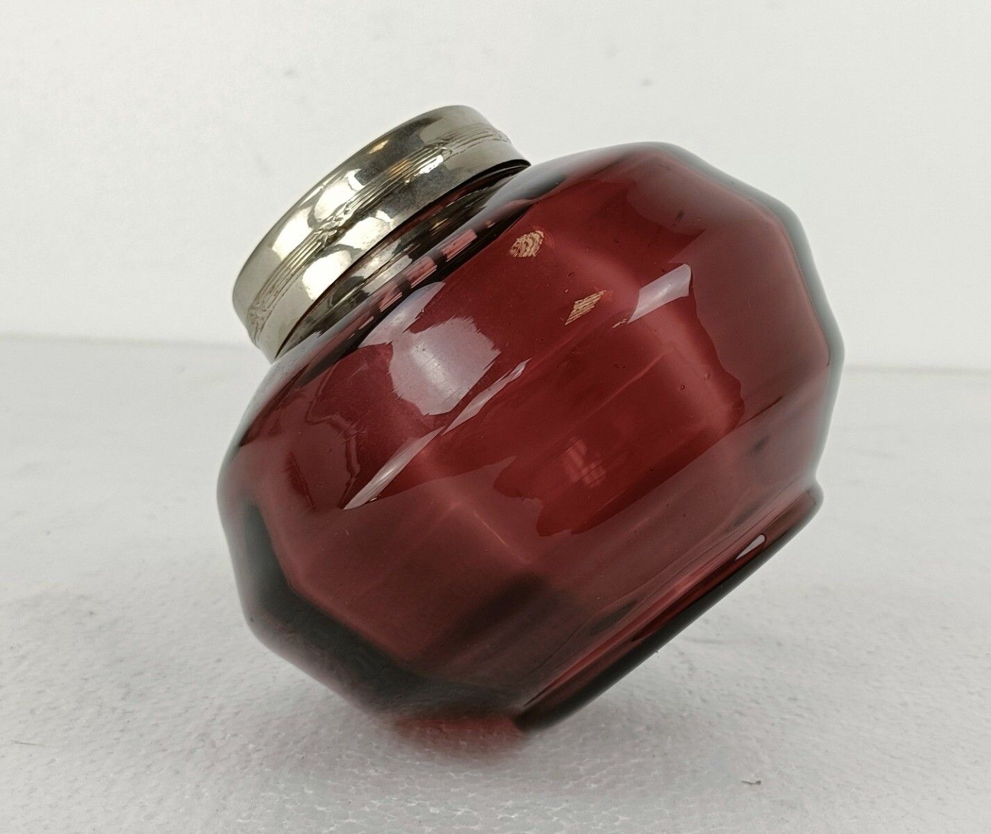 Art Deco Vase  Cranberry Glass Flower Holder Pique Fleurs Gorgeous photo for sale