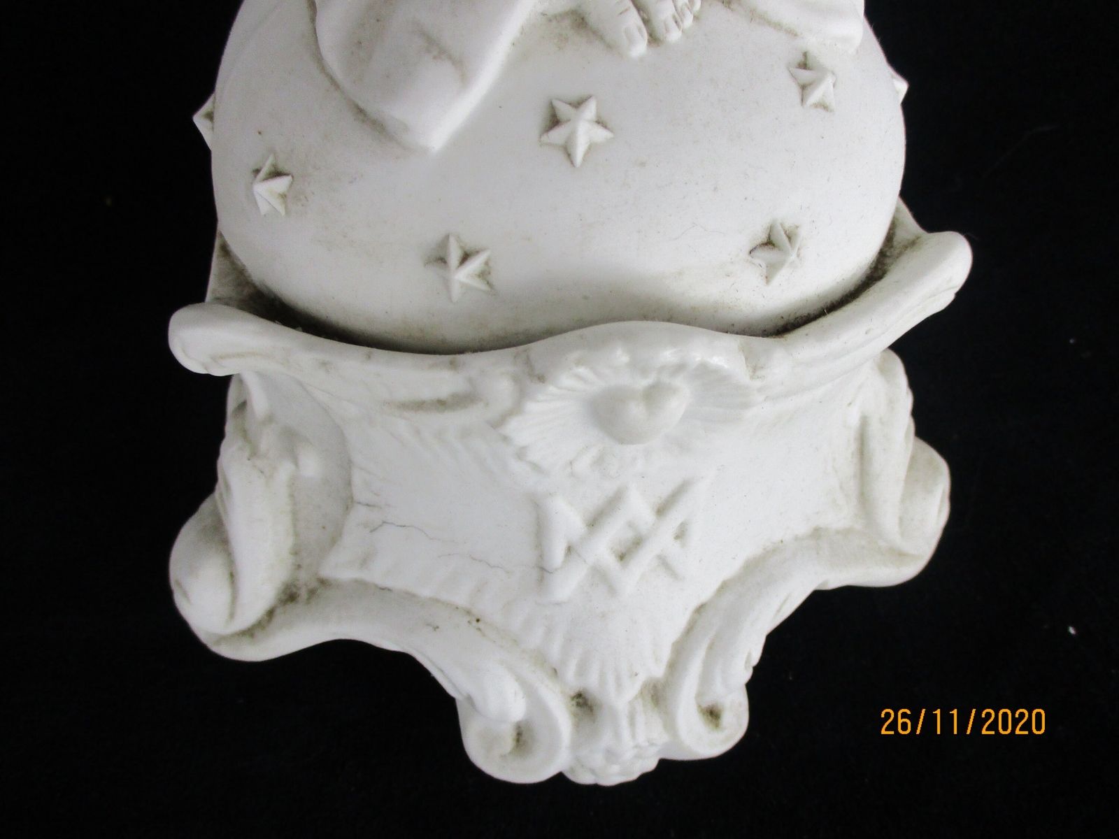 Large French Antique 1900 Bisque Statue Virgin Mary Our Lady Madonna Infant Jesu photo Art