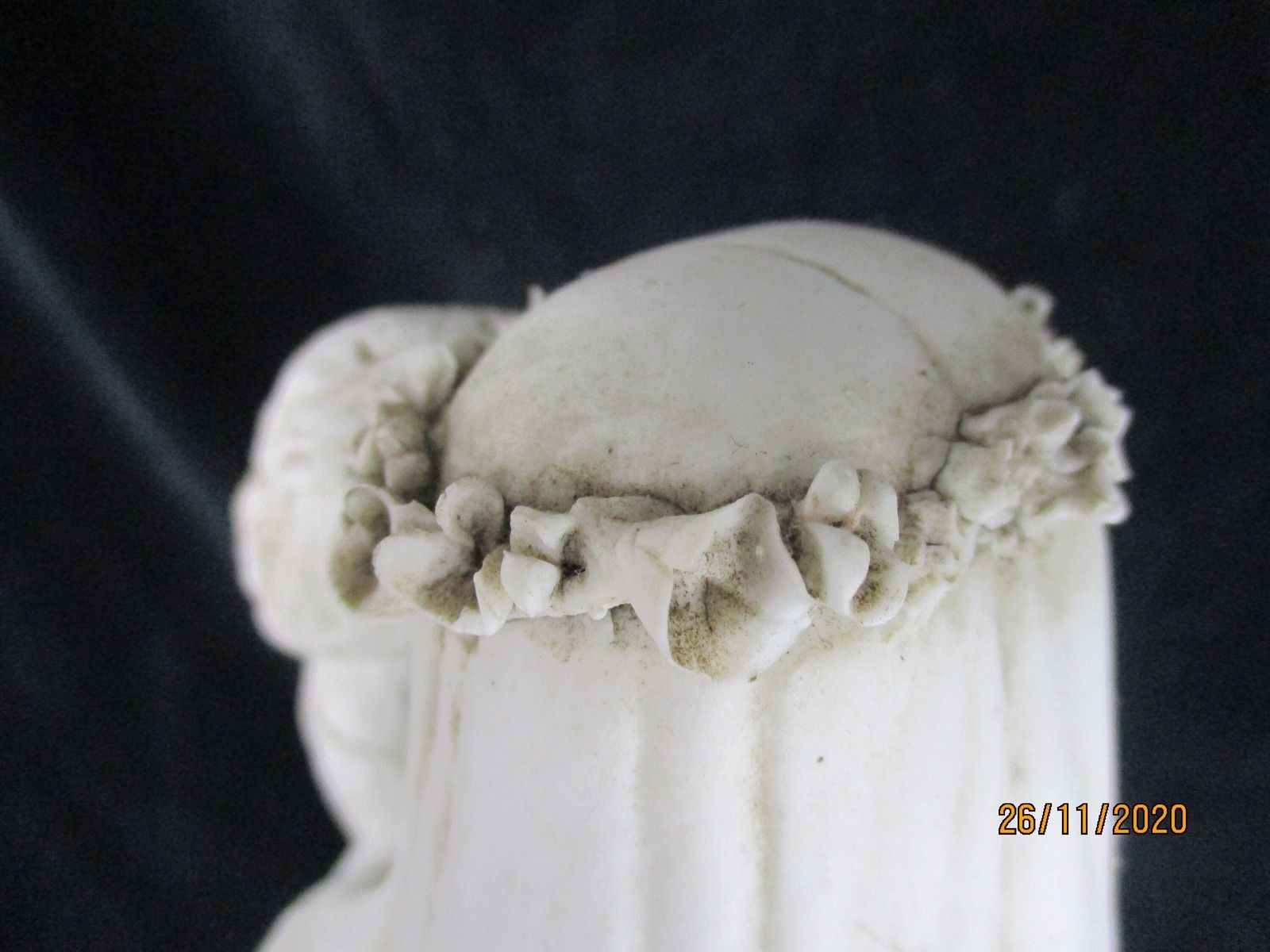 photo furniture Large French Antique 1900 Bisque Statue Virgin Mary Our Lady Madonna Infant Jesu