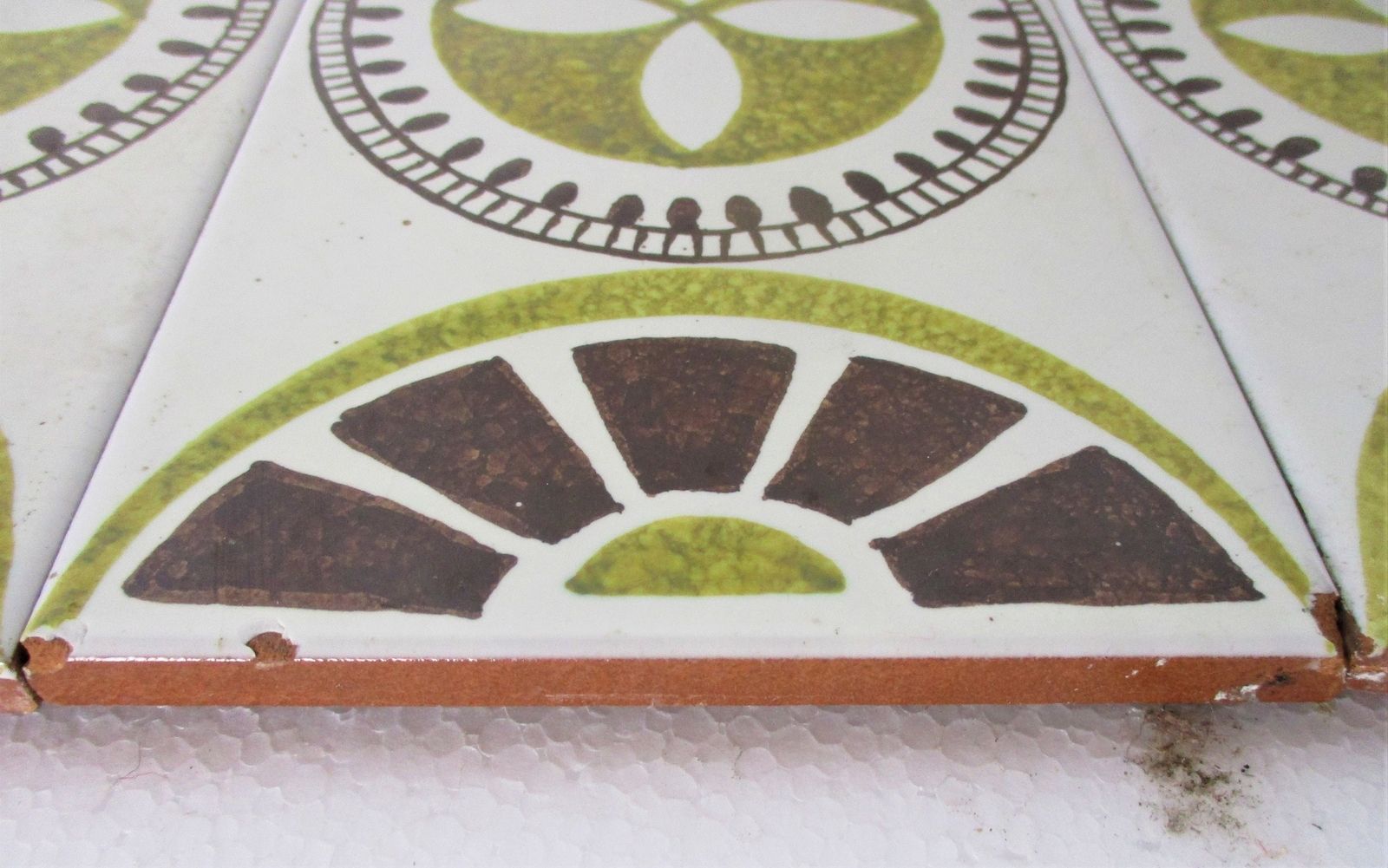 Set Of 4 Art Deco Large Ceramic Wall Tile Coasters Abstract Italy Ceramica D' photo 97.0