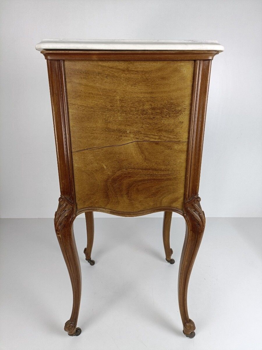 Antique Nightstand End Table Wood Porcelain On Wheels Louis XV Style Bedroom Cab photo Furniture