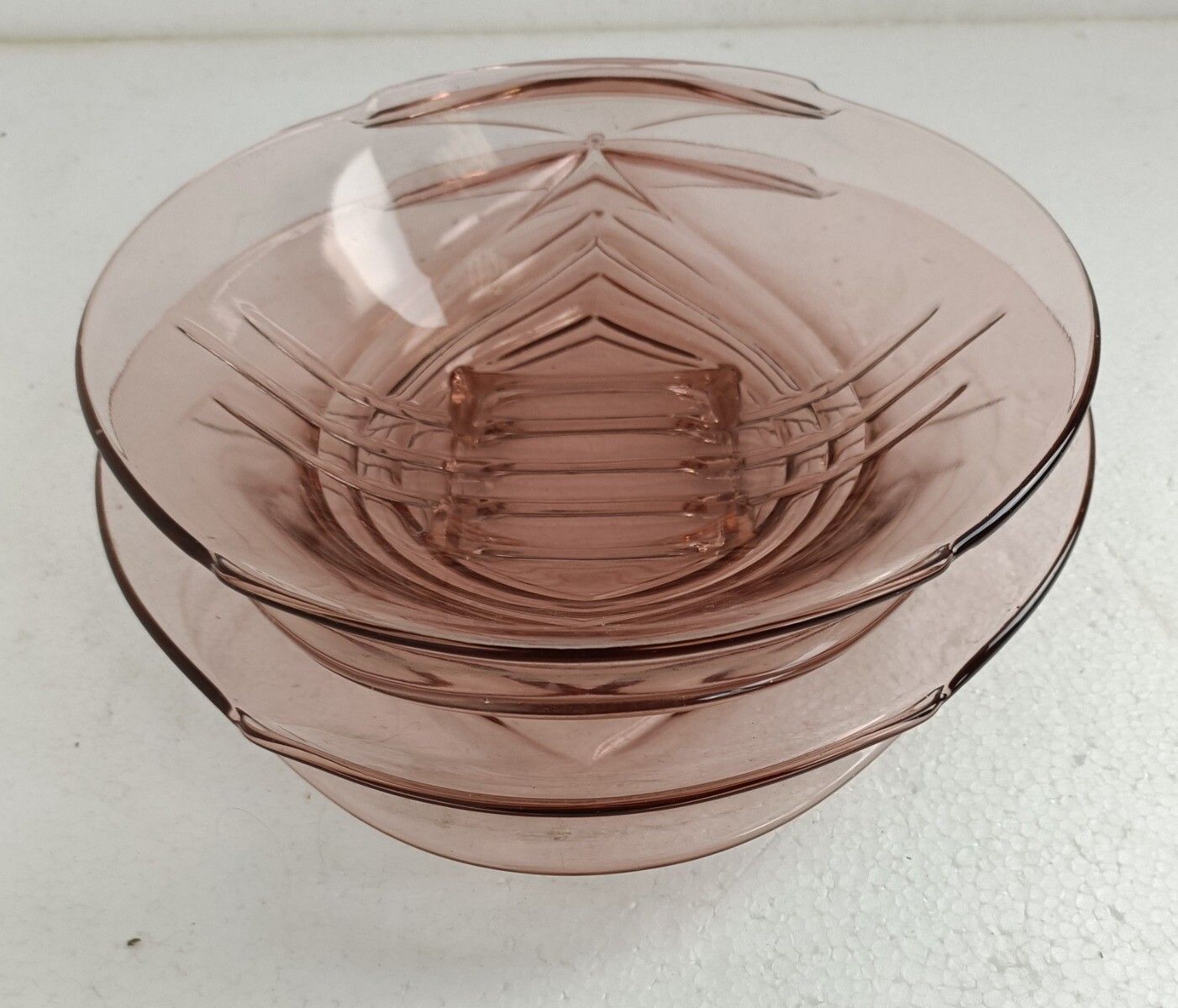 photo furniture Antique Art Deco Pink Depression Glass Tray And Serving Tray Gorgeous Two Pieces