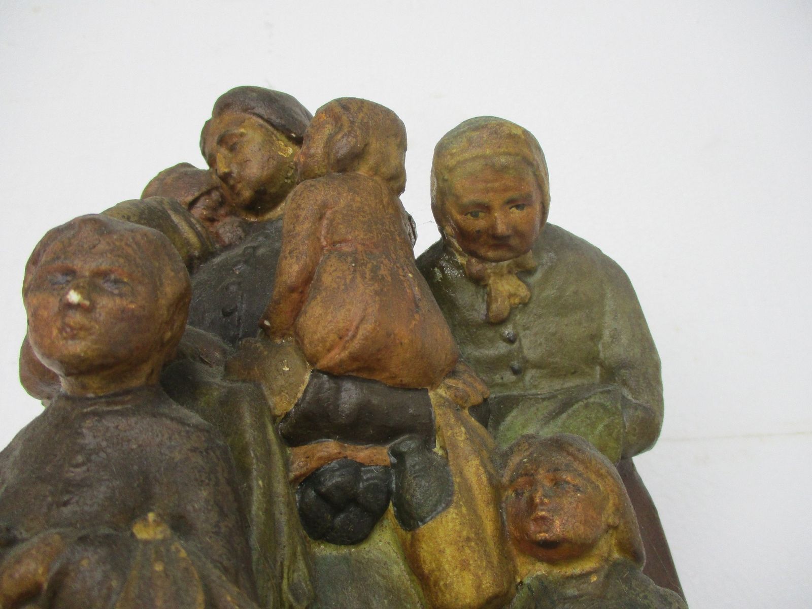 Statue Figurine Sculpture Children With Mother Titled Refugees Signed O Van Haeg photo vinterior