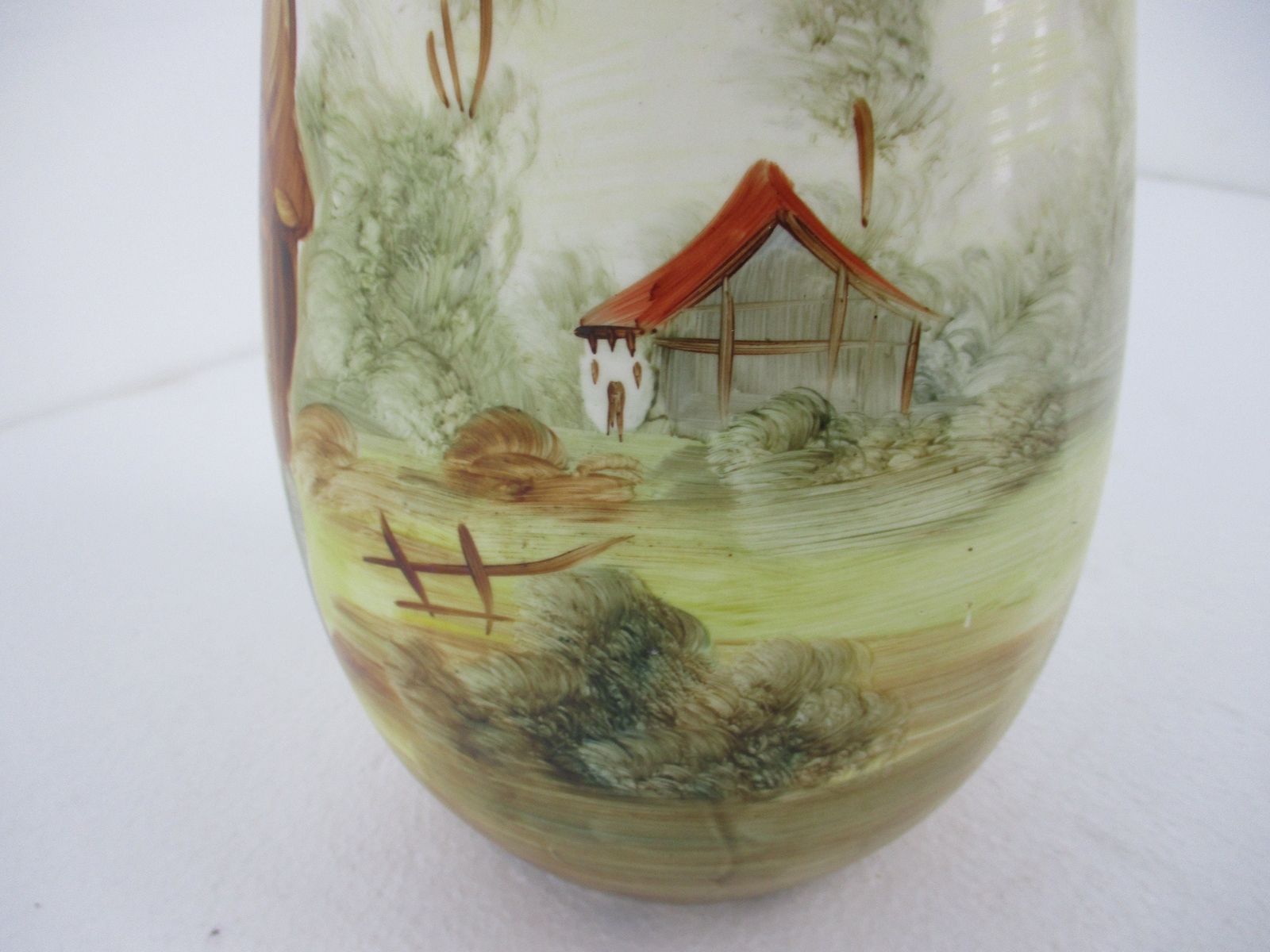 French Vase Ceramic Art Pottery Hand Painted Musician Playing Lute Gorgeous photo Home Decor