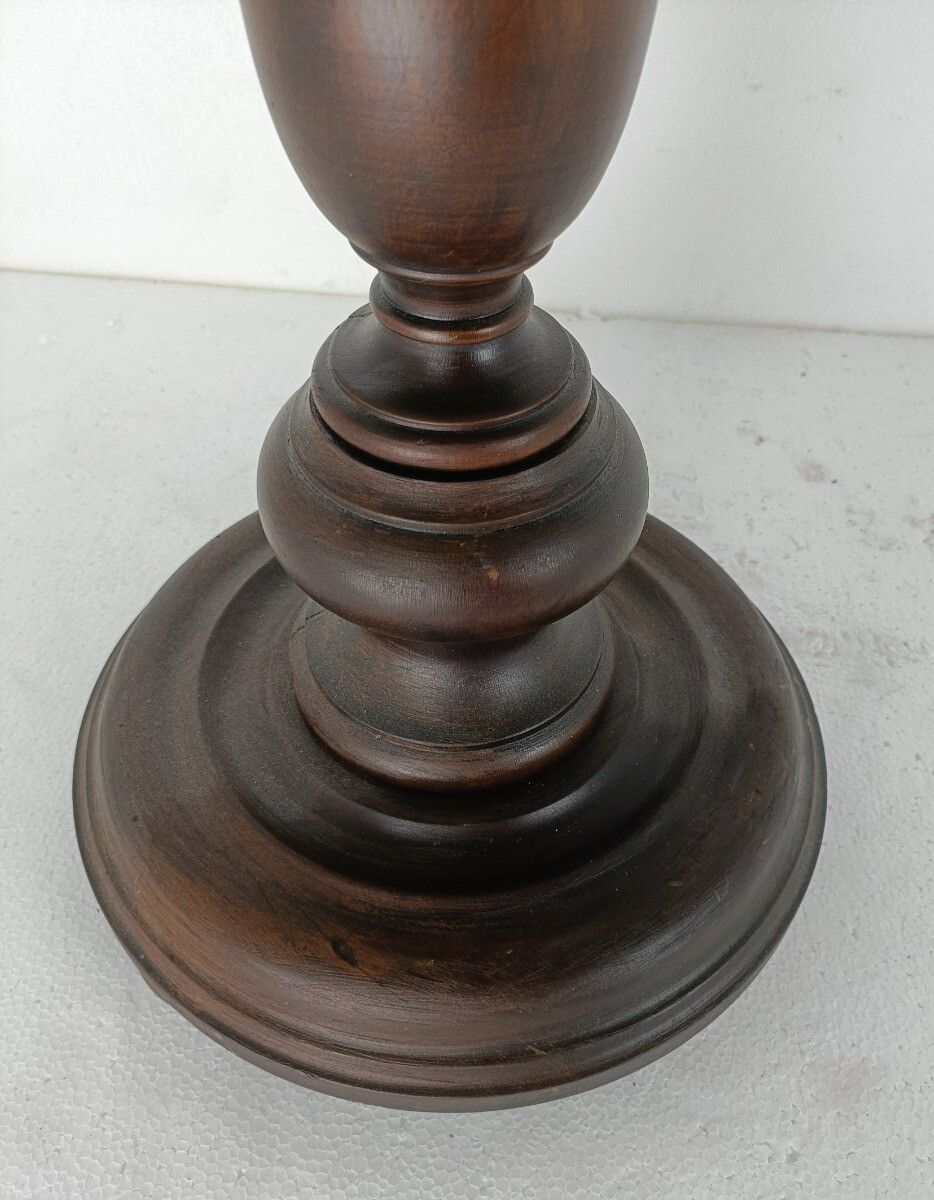 Xl Pedestal Plant Stand Side Table Vintage Carved Wood Impressive Country Barn S photo 566.0