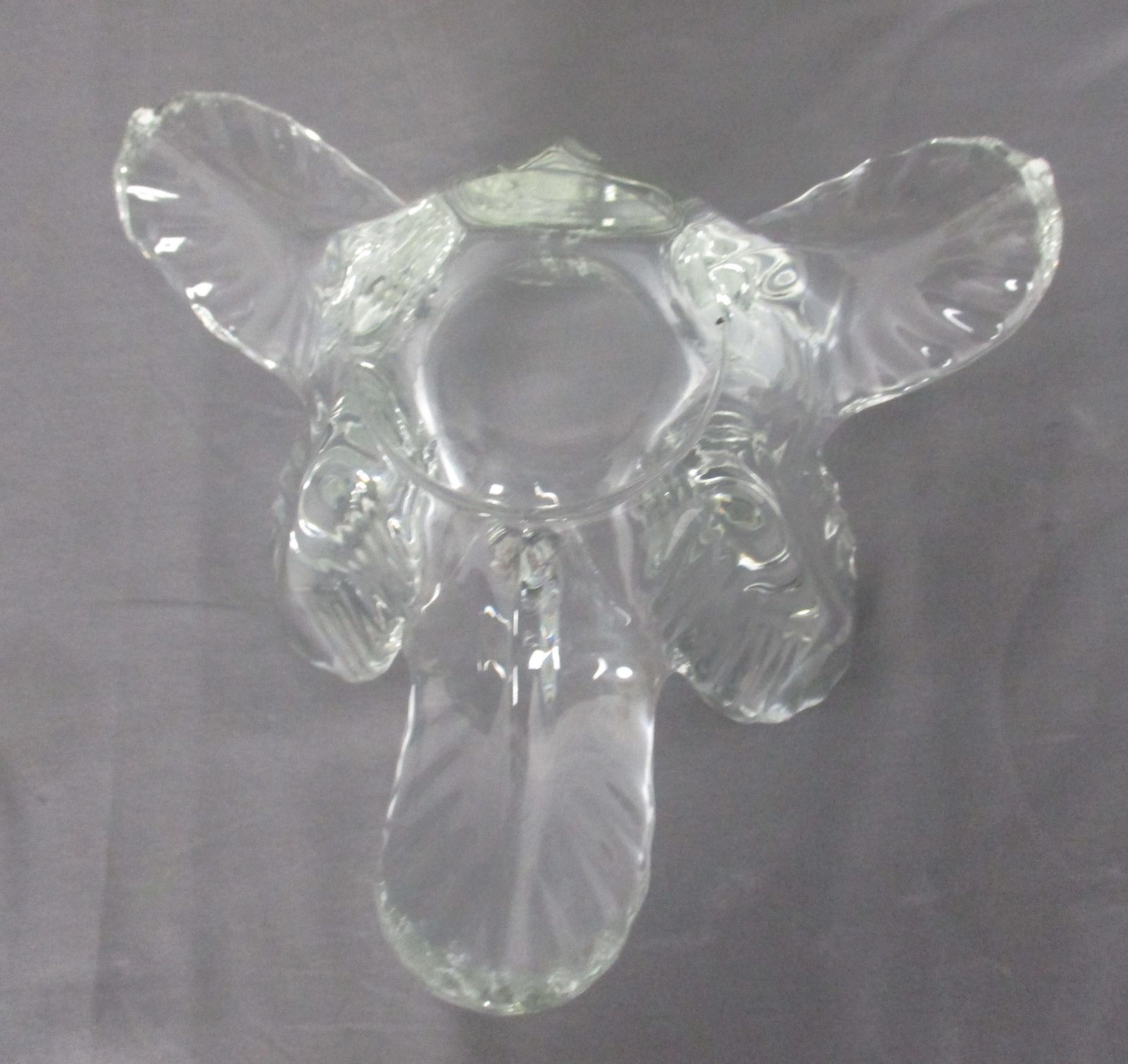 French Crystal Art Vannes Centerpiece Bowl Hand Blown  Fruit Dish Clear photo vinterior