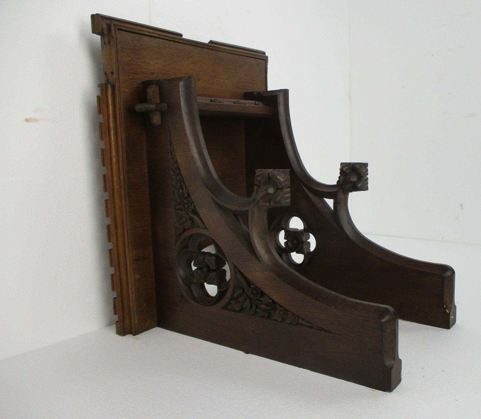 Large Gothic Antique Hand Carved French Oak Wall Hall Console Table 19th C Wow photo for sale