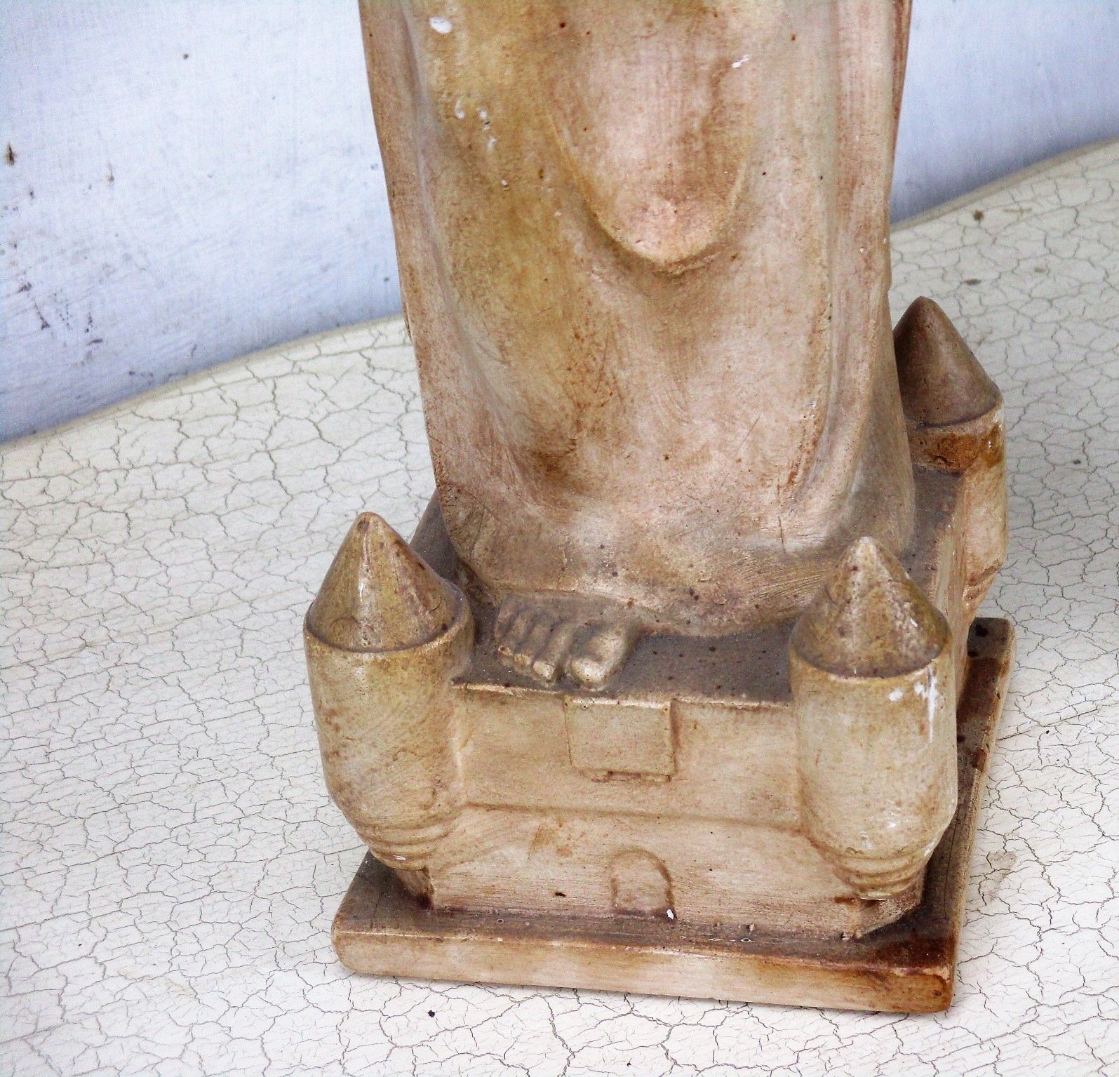 Our Lady Viscountess Fortress Patron Of Youth Movement Plaster Statue Htf 18.89" photo for sale