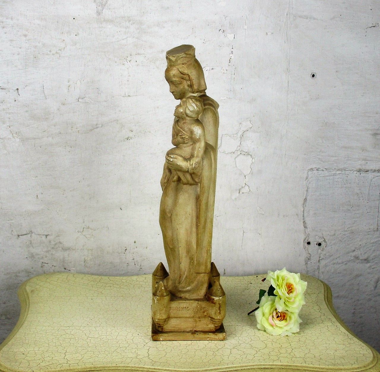 Our Lady Viscountess Fortress Patron Of Youth Movement Plaster Statue Htf 18.89" photo vinterior