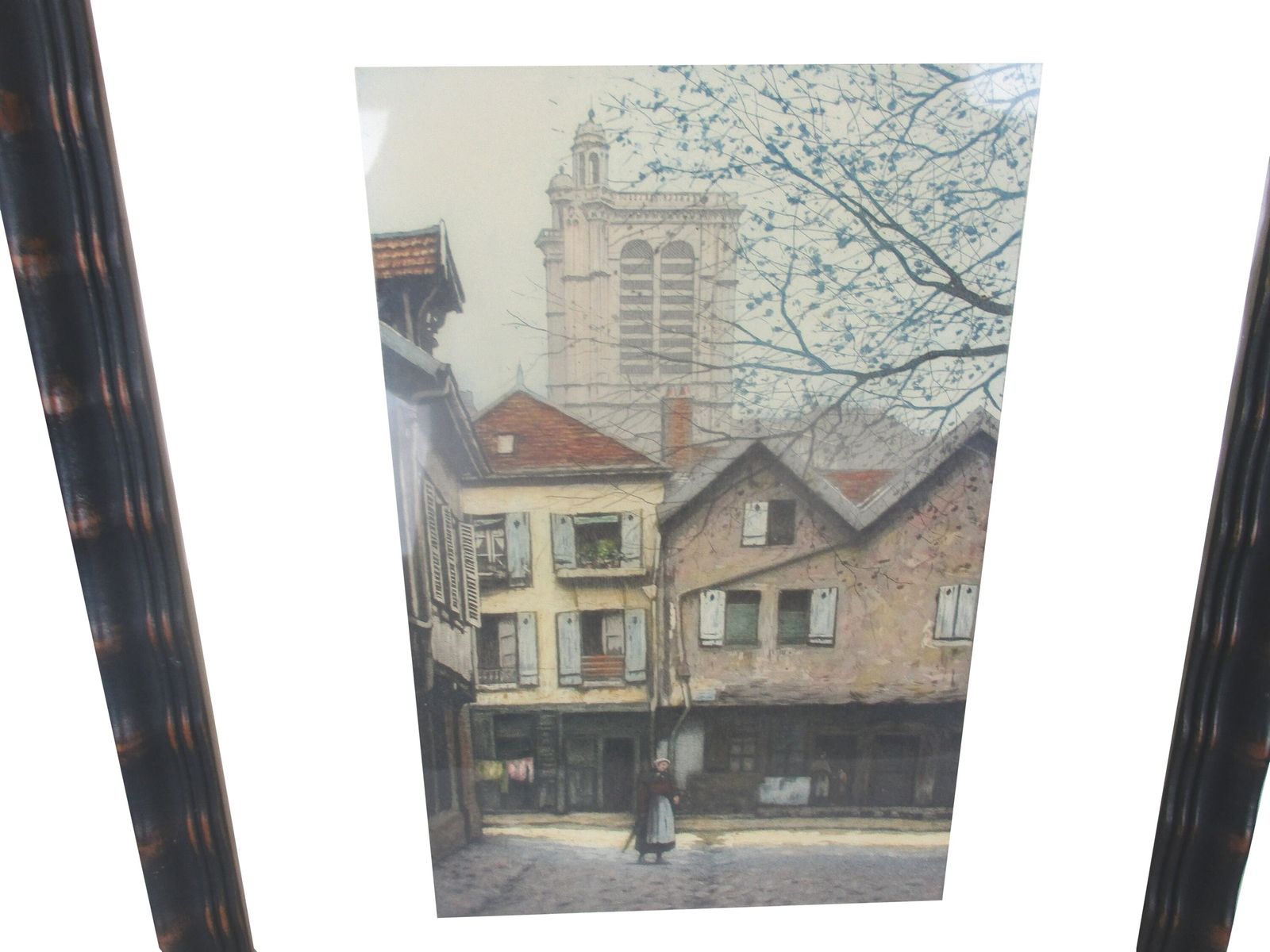 Lovely Painting On Paper G. Marchelly French Village 1969 Framed photo furniture
