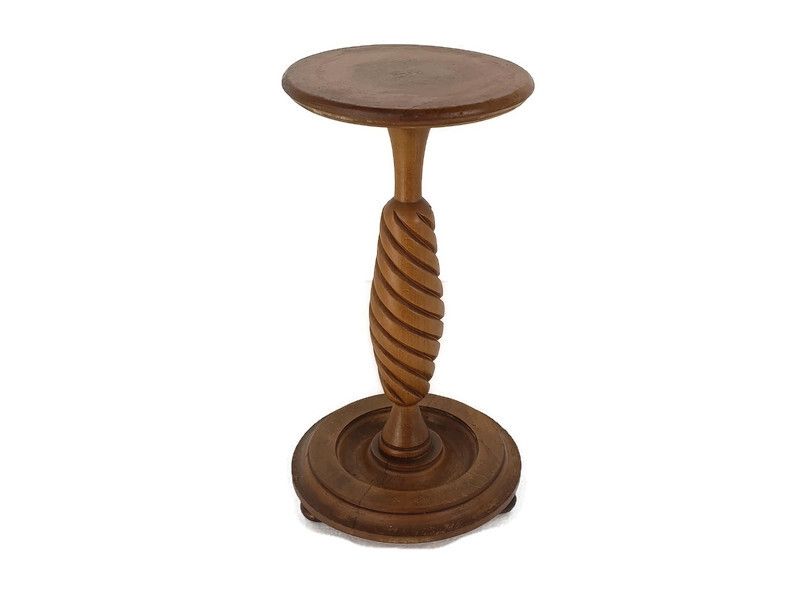 Wooden Twisted Stem Side Wine Display Table Pedestal Plant Bonsai Flower Stand