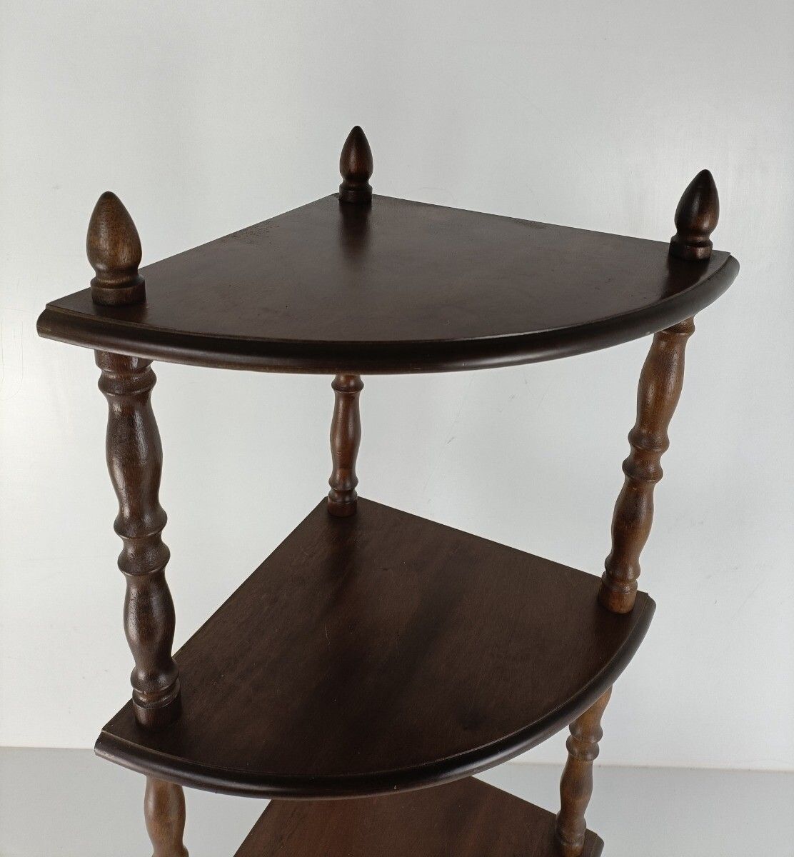 Pedestal Display Side Table Plant Stand Italian Wood Vintage Display Etagère 4 photo Furniture