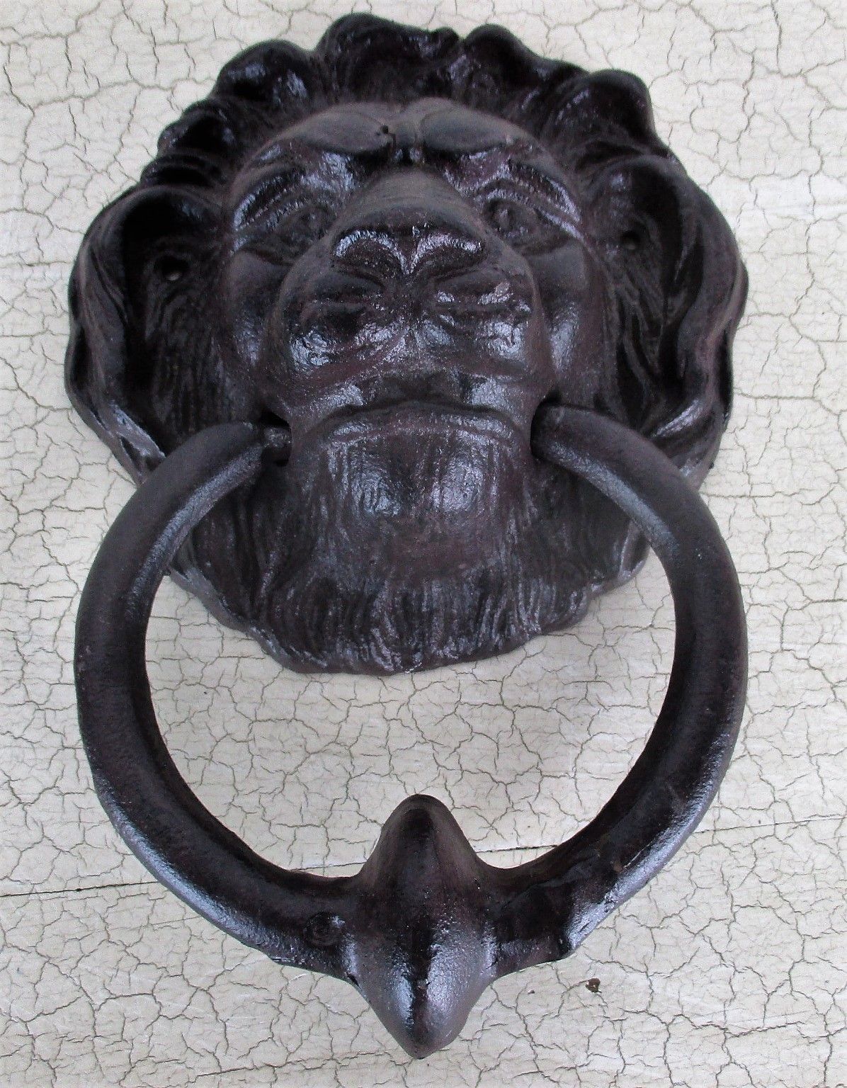 Xxl Cast Iron Door Knocker Lions Head Ring Architectural Gorgeous Reclaimed photo Home Fixtures