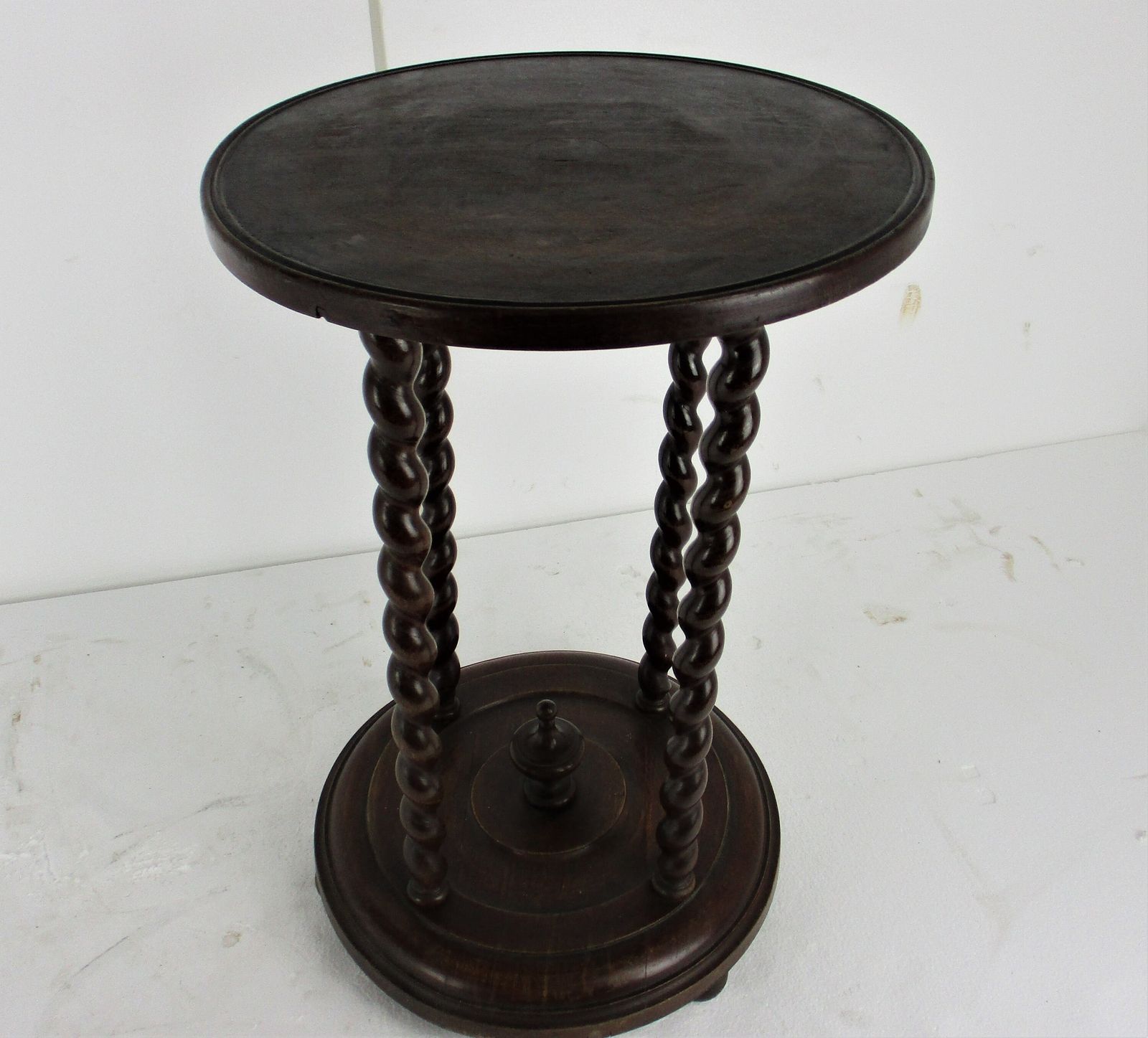 Barley Twist Wooden Side Display Coffee Table Pedestal Plant Stand Hand Carved G photo furniture