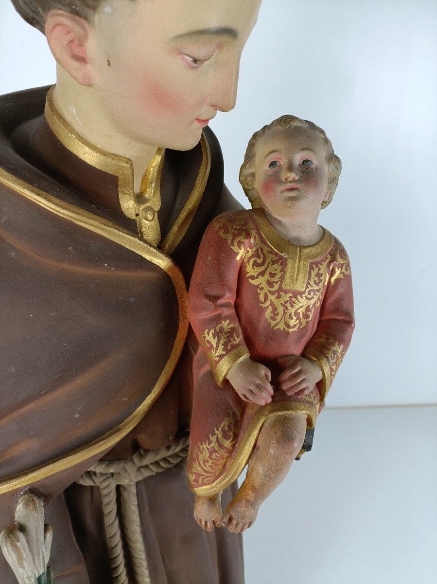 Antique 1900s Neo Gothic St Saint Anthony Padua Church Statue  Finder Lost Artic photo Art