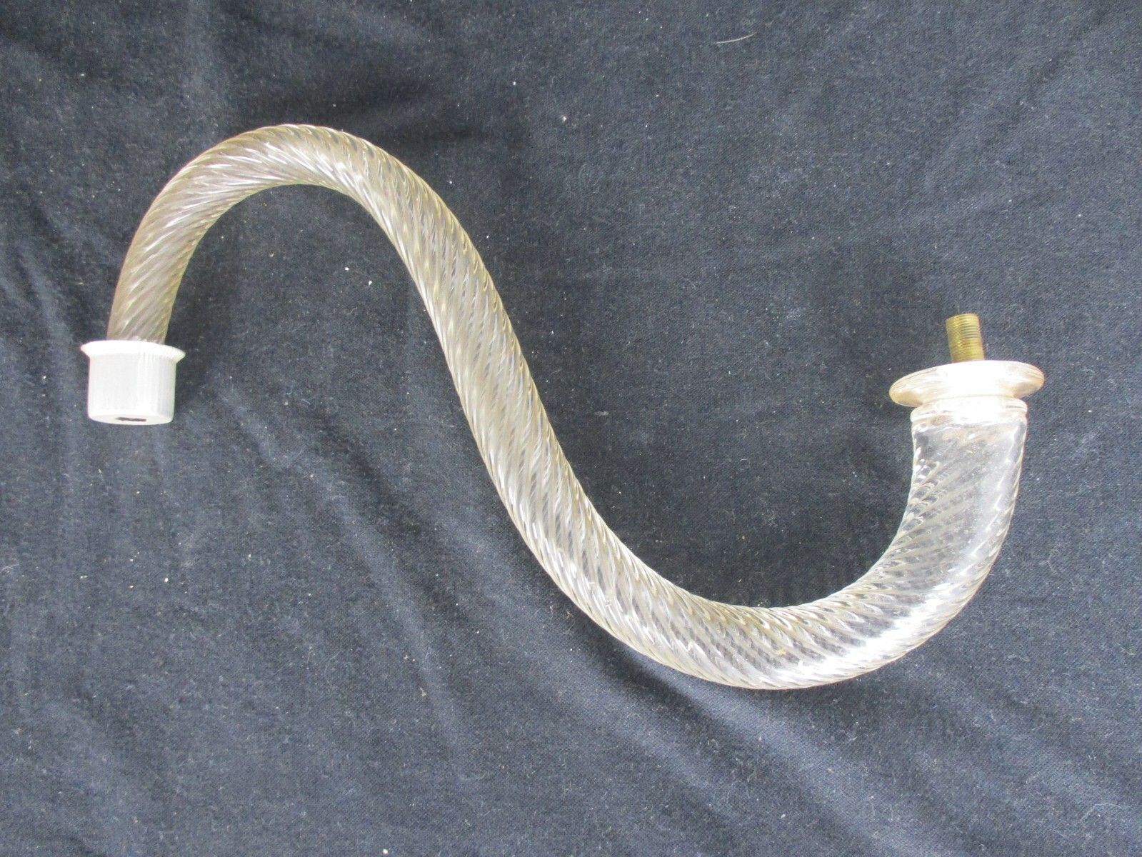 Venetian Murano Part Chandelier Arm Hand Blown Clear Art Glass Piece Reclaimed photo furniture