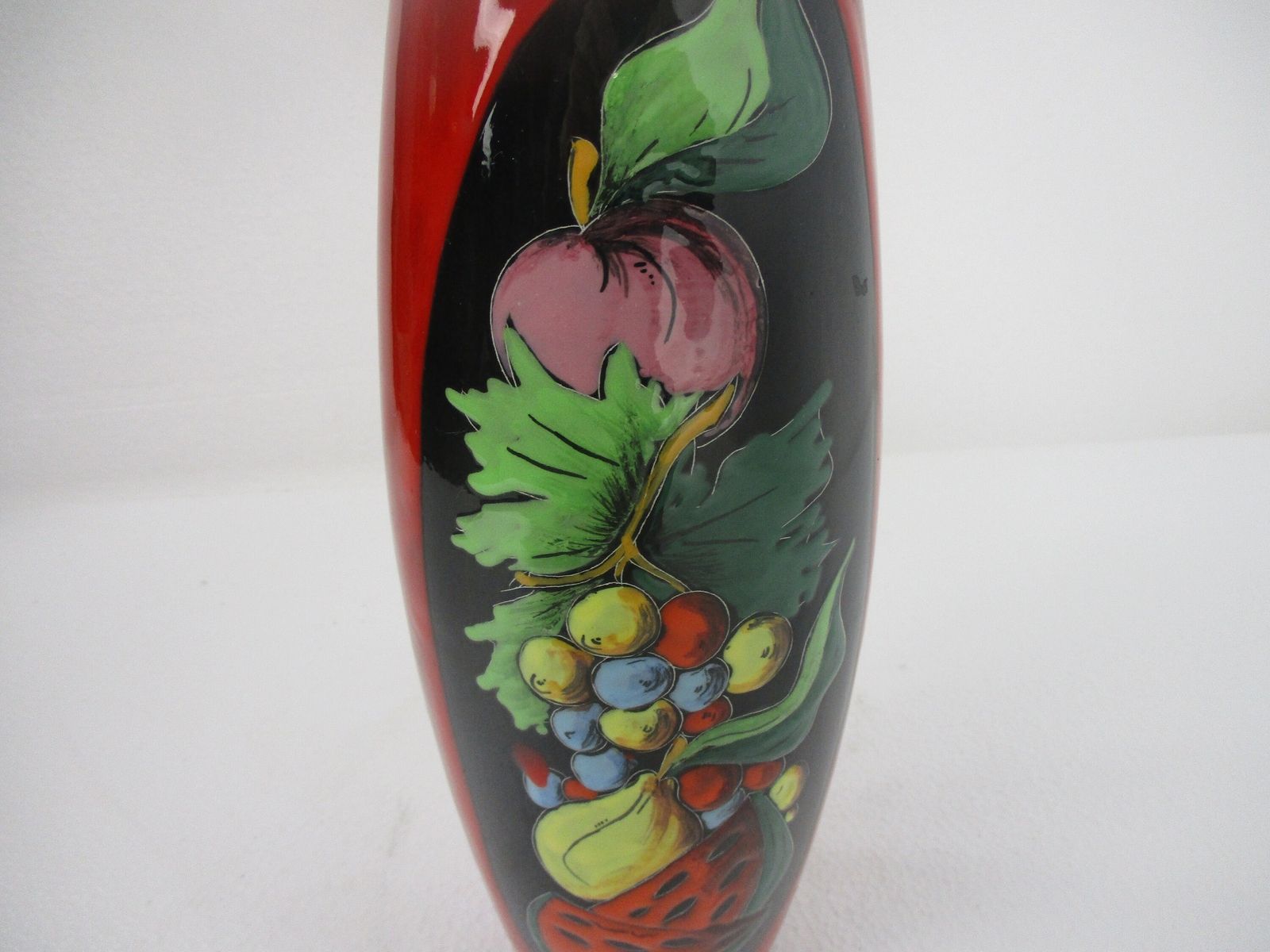 Fantoni Gambone Pop Art Funky Ceramic Italian Red Vase Fruit Glazed Modernist photo furniture