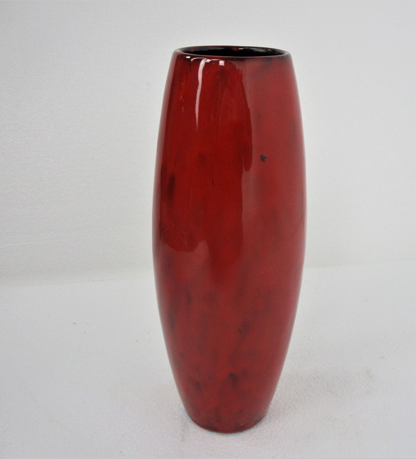 Fantoni Gambone Pop Art Funky Ceramic Italian Red Vase Fruit Glazed Modernist photo for sale