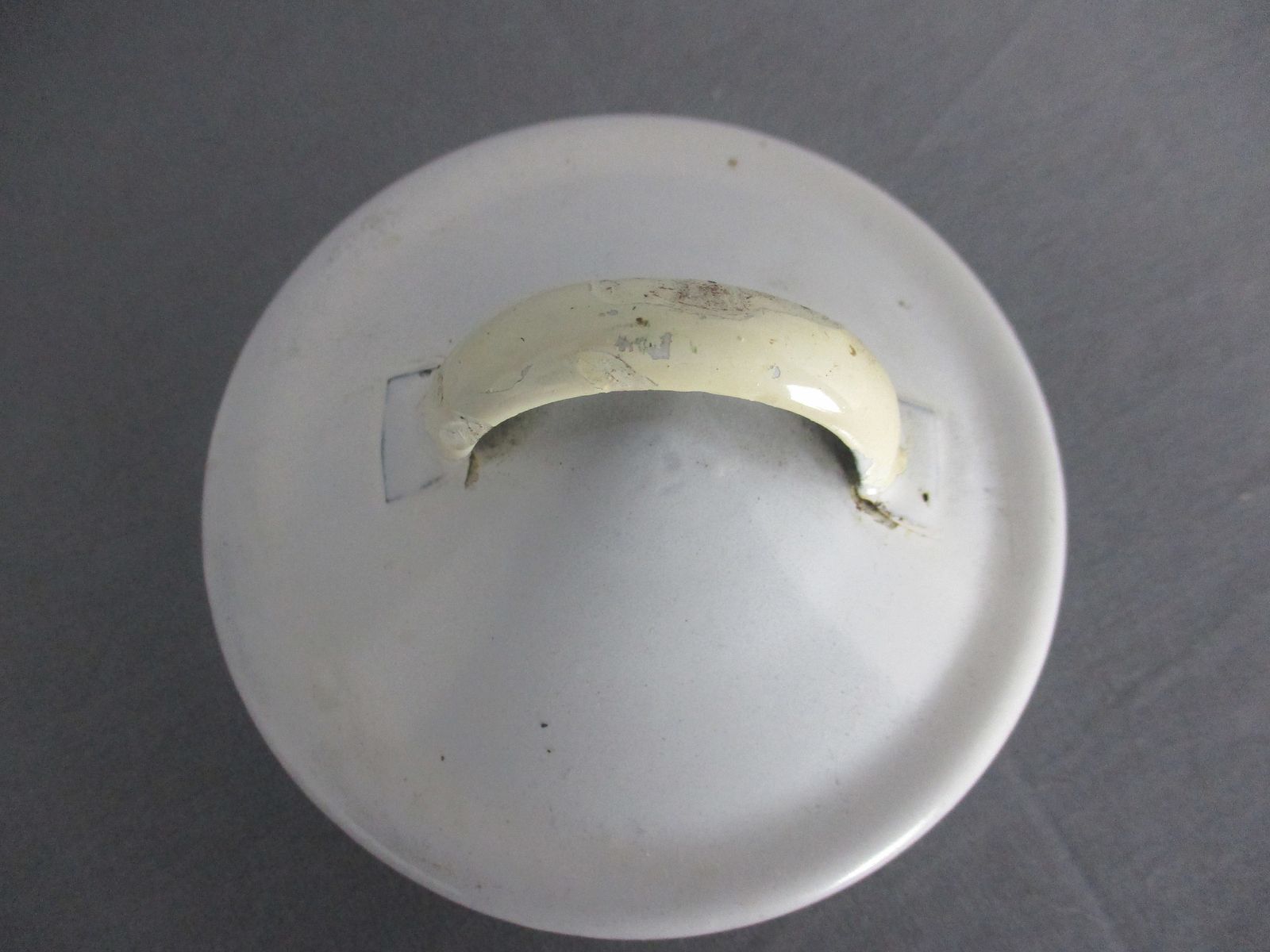 Antique Vintage Milk Jar Jug  Lidded Enamel Enameled Handle Barn Country House A photo vinterior