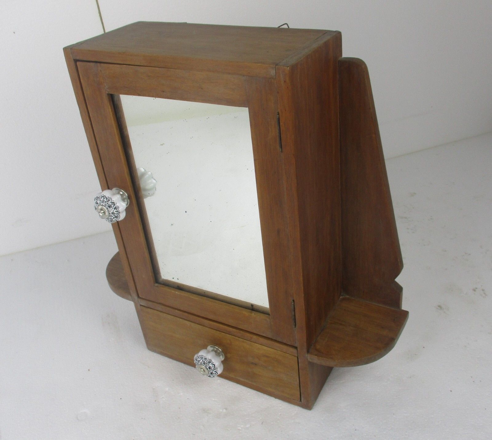 Apothecary Bathroom Medicine Kitchen Cabinet Art Deco Wood Display Cabinet photo for sale