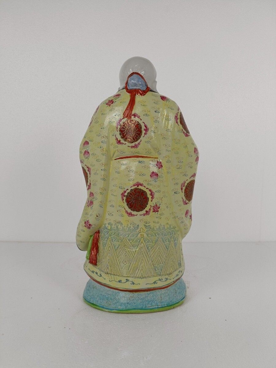 Porcelain Statue Chinese Shou Xing Longevity Lucky Symbol Fu Lu Shou San Xing Th photo Art