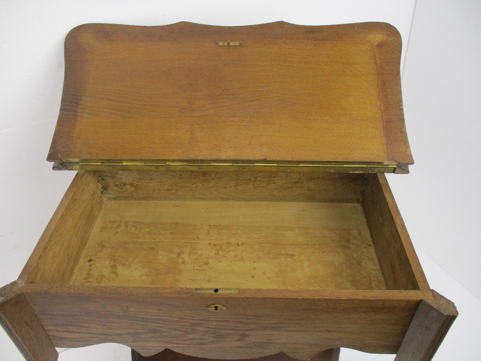 Antique Art Nouveau Sewing Quilting Box Table Cabinet Two Tier Extremely Rare Go photo vintage