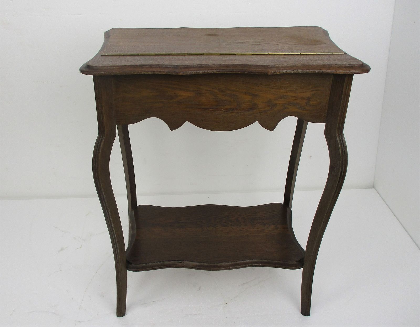 photo for sale Antique Art Nouveau Sewing Quilting Box Table Cabinet Two Tier Extremely Rare Go