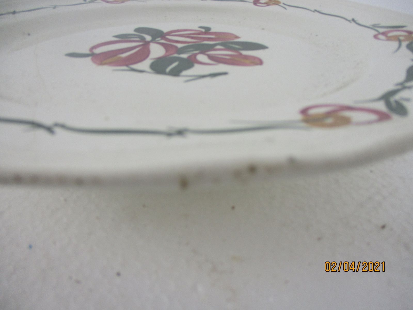 Footed Cake Stand Villeroy And Boch Marked Porcelain Antique Septfontaines photo Home Decor