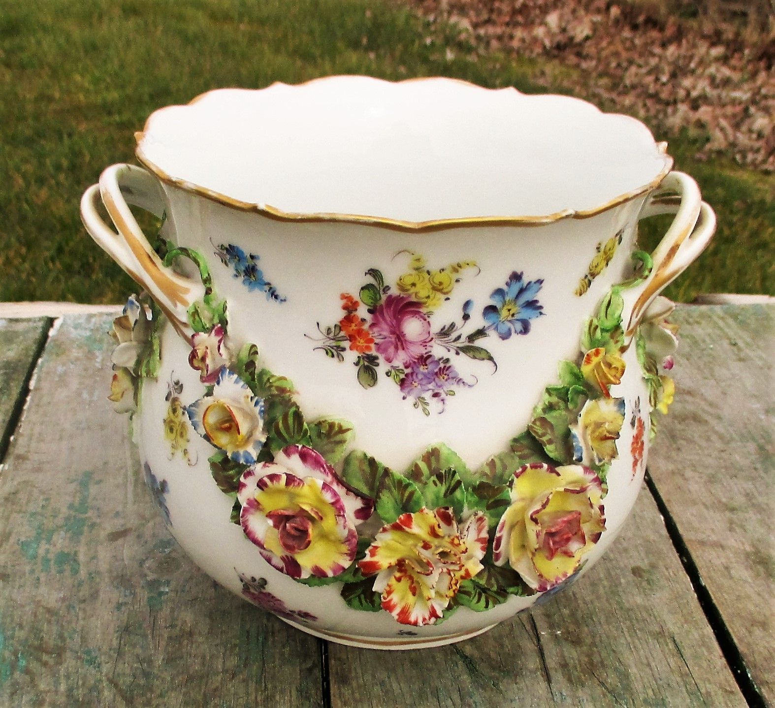 Antique Centerpiece Planter Bowl Vase Marc Eugen Bloch Porcelain De Paris