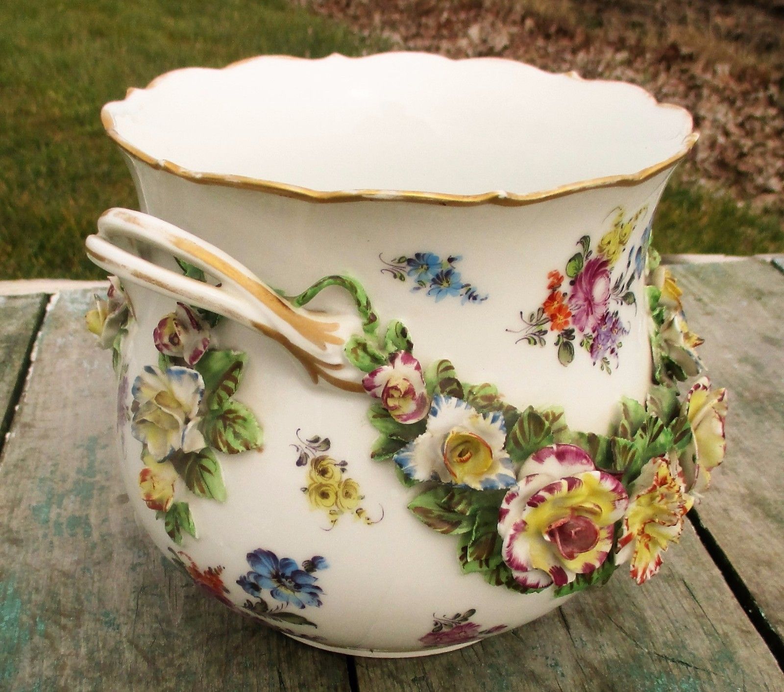 Antique Centerpiece Planter Bowl Vase Marc Eugen Bloch Porcelain De Paris photo furniture
