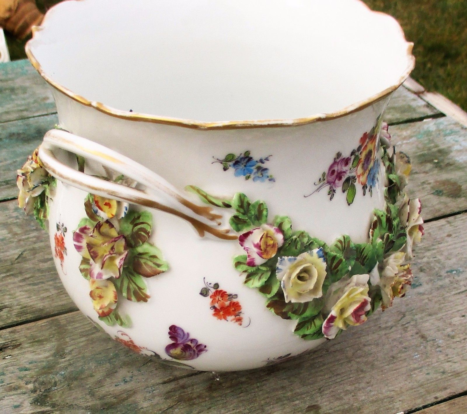 Antique Centerpiece Planter Bowl Vase Marc Eugen Bloch Porcelain De Paris photo Home Decor
