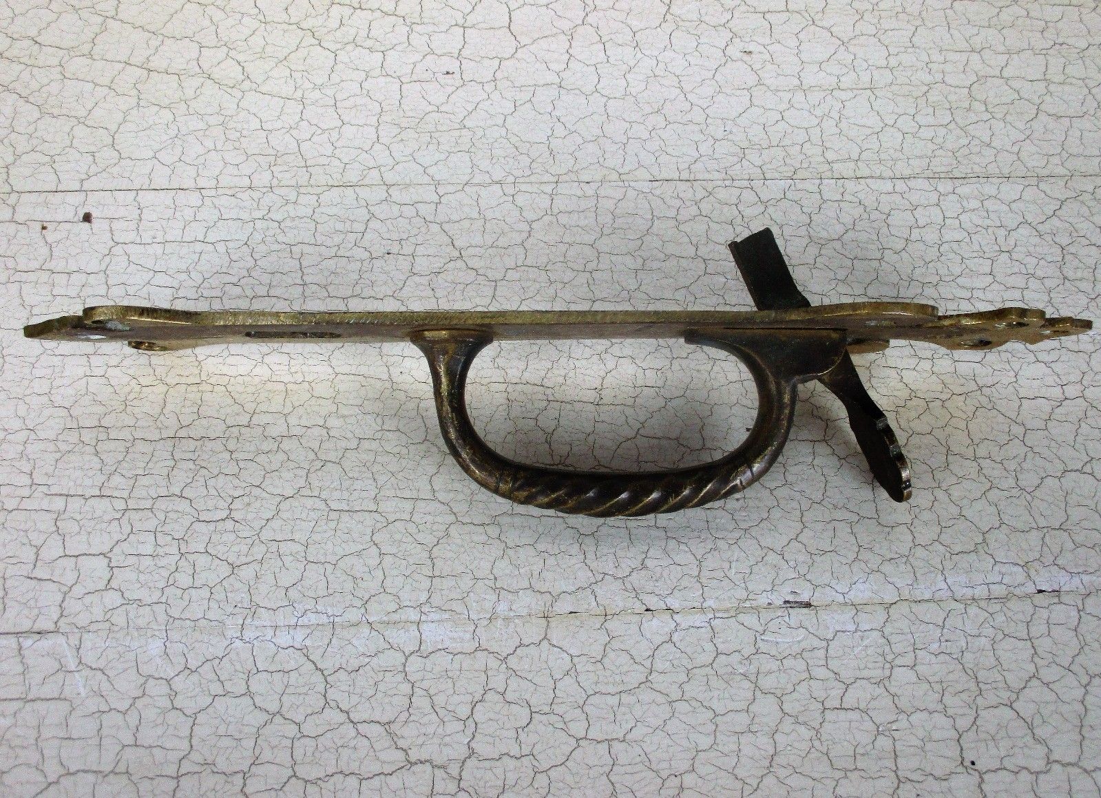 Antique Brass Door Knob Handle Architectural Ornate Reclaimed Backplate French photo for sale