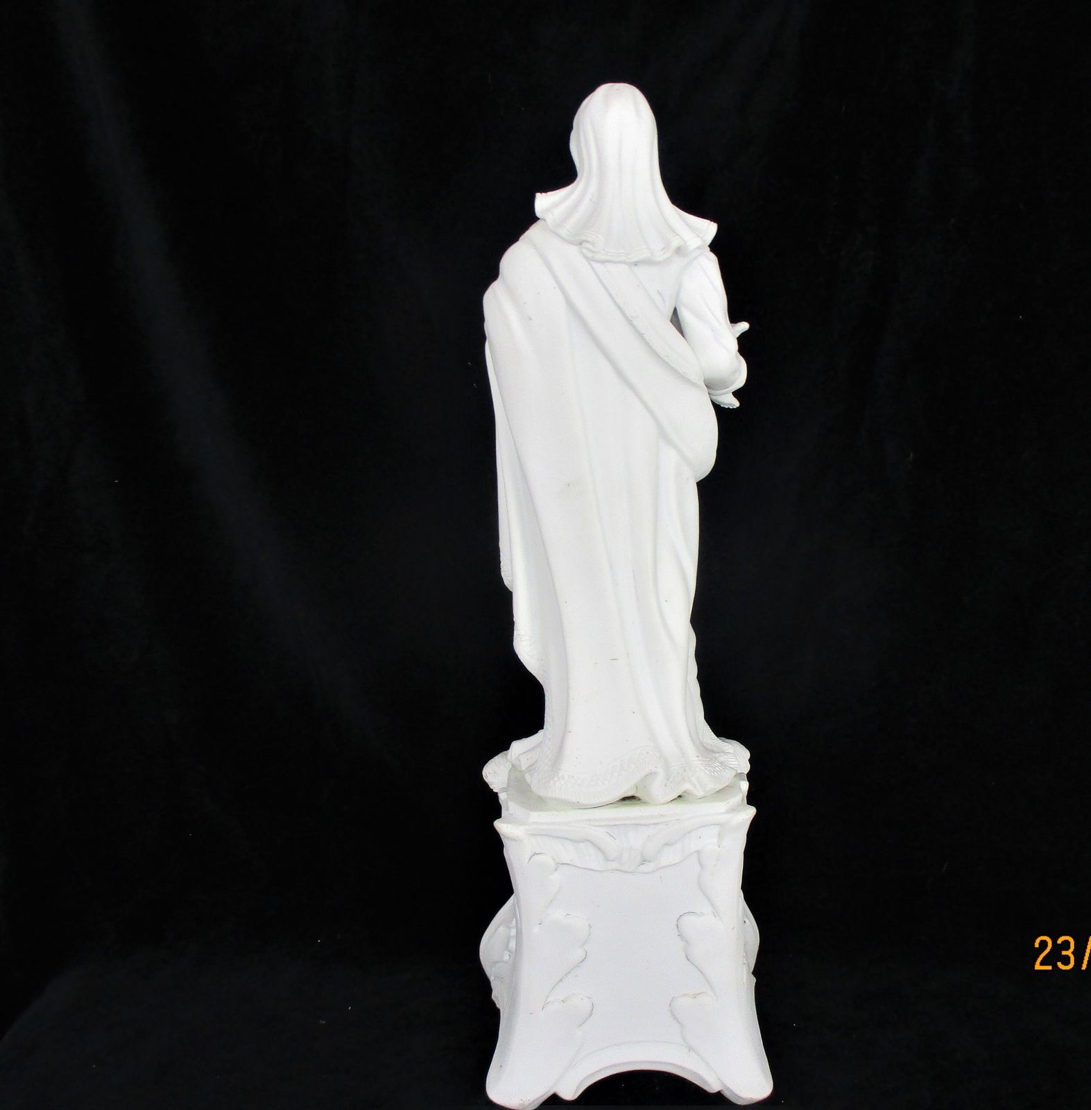 photo furniture Large French Antique 1900 Bisque Statue Virgin Mary Our Lady Infant Jesus Exquis