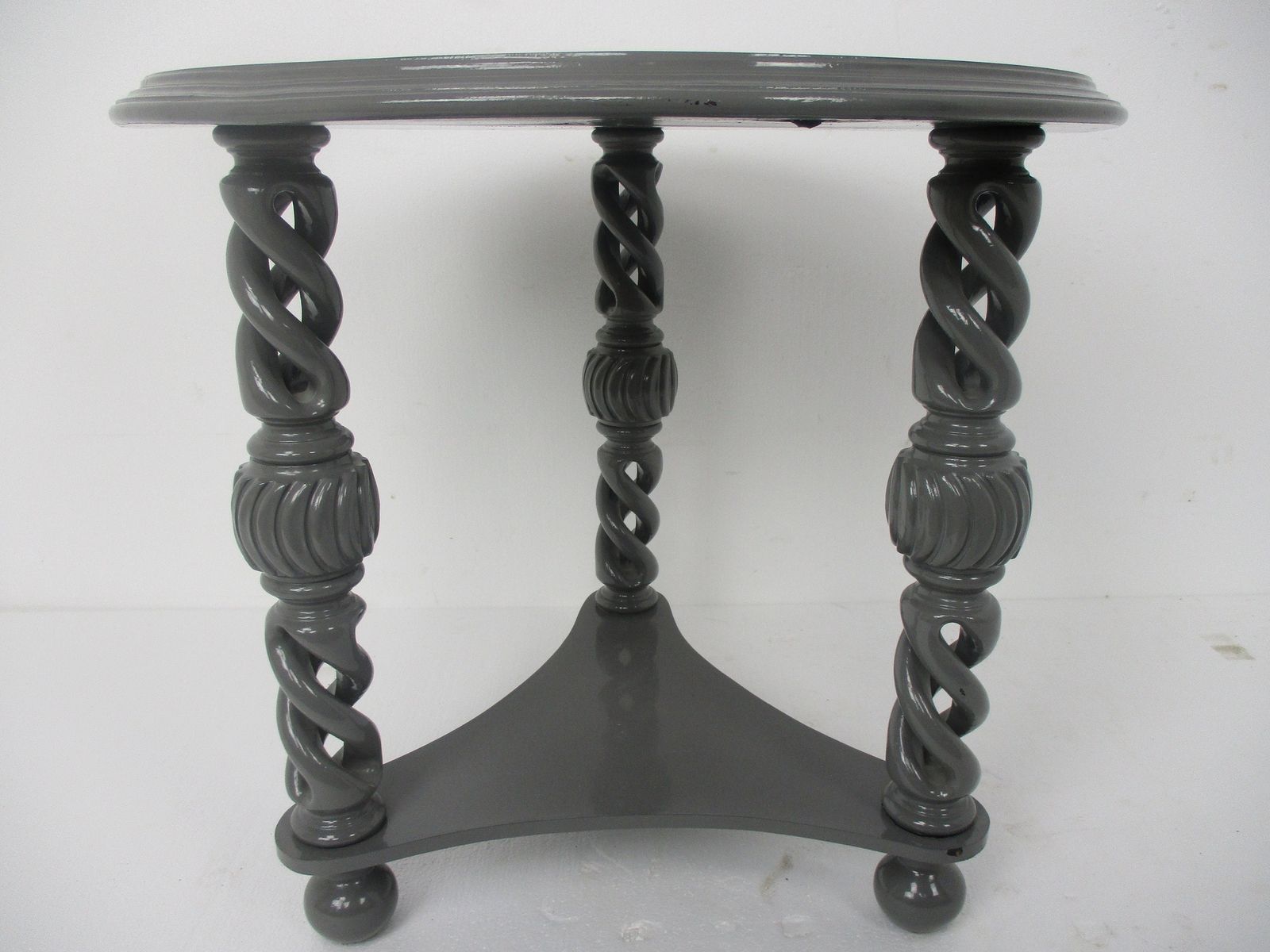 Open Barley Twist Wooden Side Display Coffee Table Pedestal Plant Stand Farm Cou photo buy