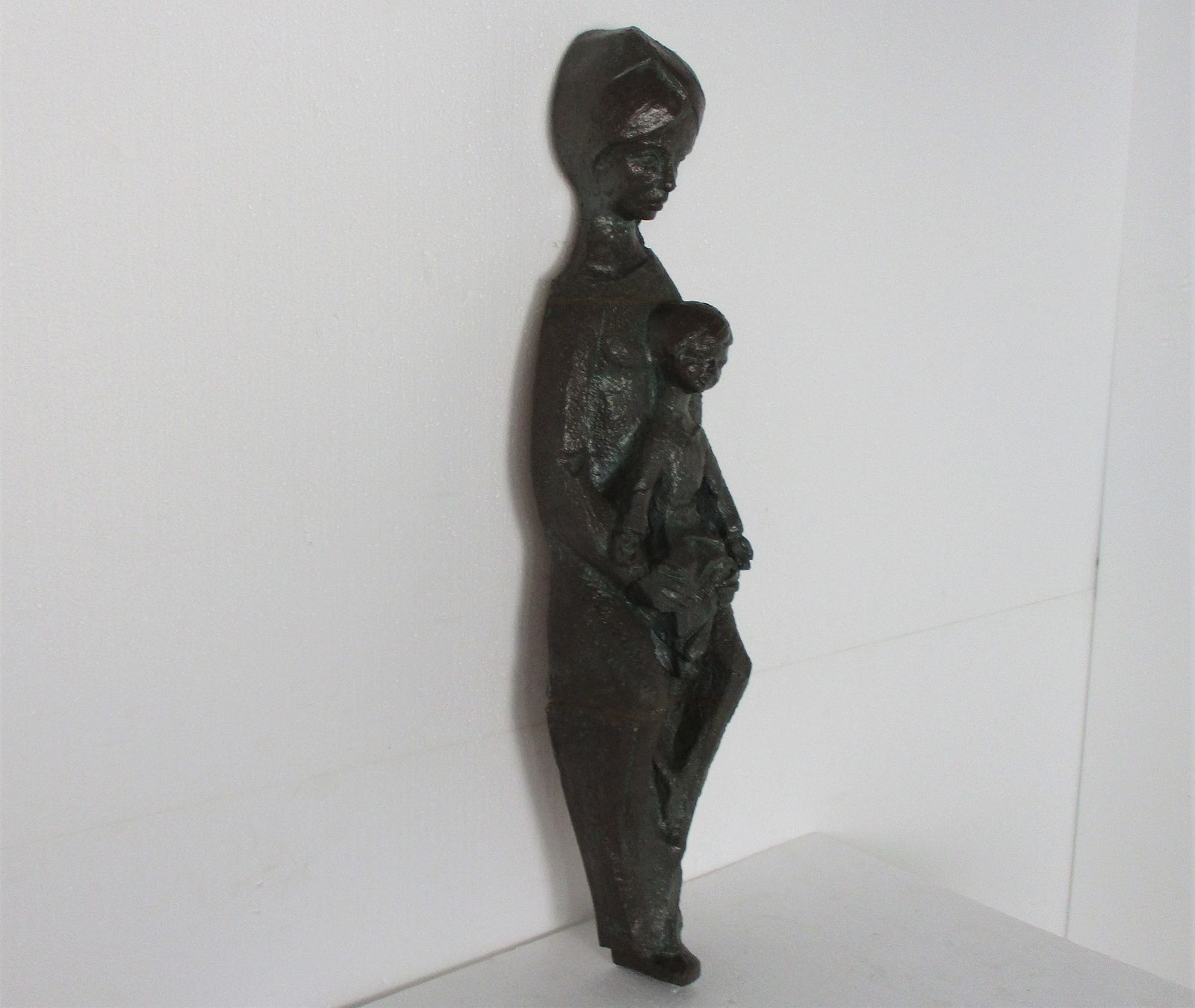 Xl Wall Plaque Hanging Statue Virgin Mary Infant Child Madonna Terra Cotta Churc photo furniture
