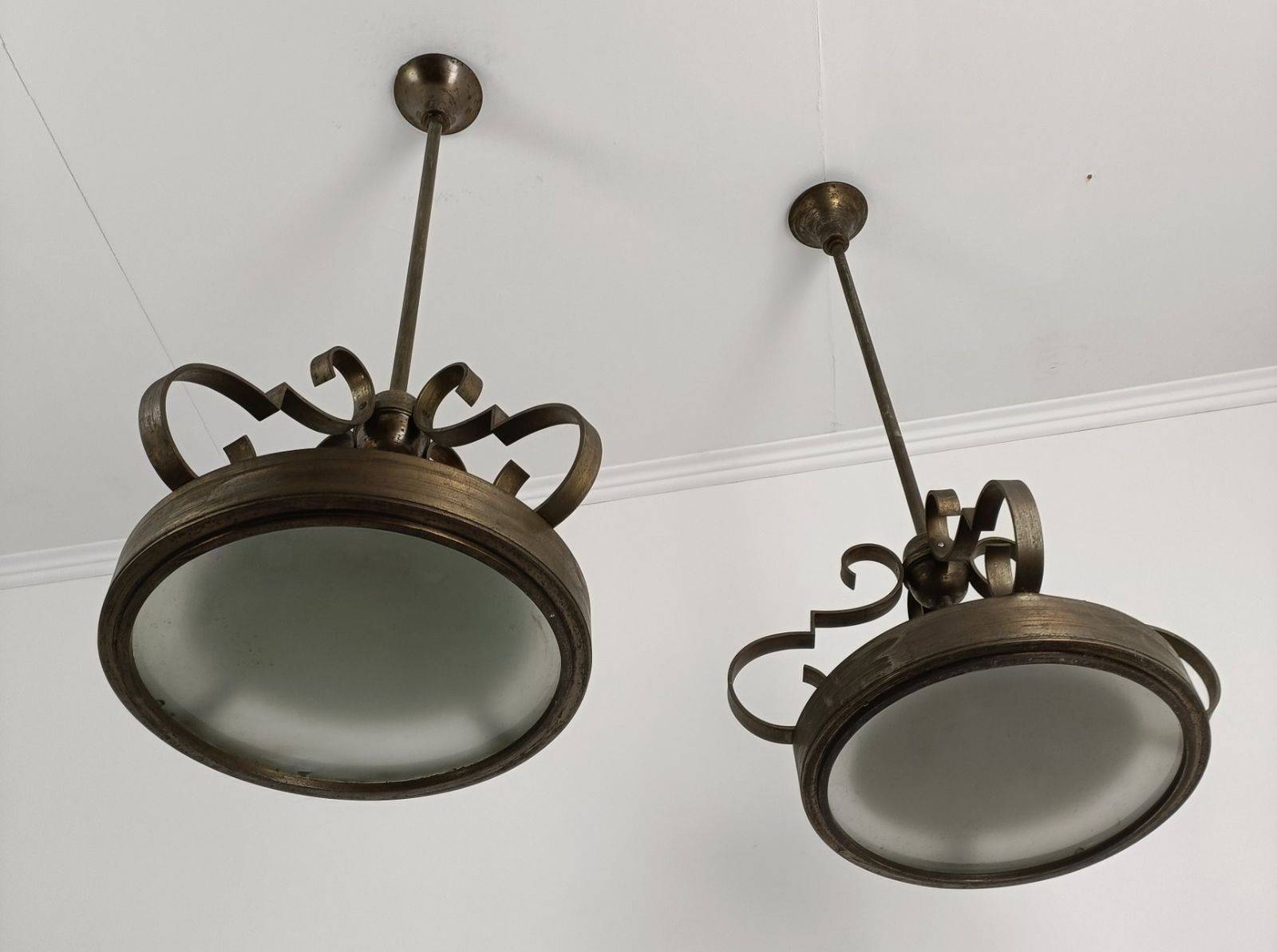 728.0 Art Deco Chandelier Pendant Attributed To De Coene Belgium Industrial Loft Style photo