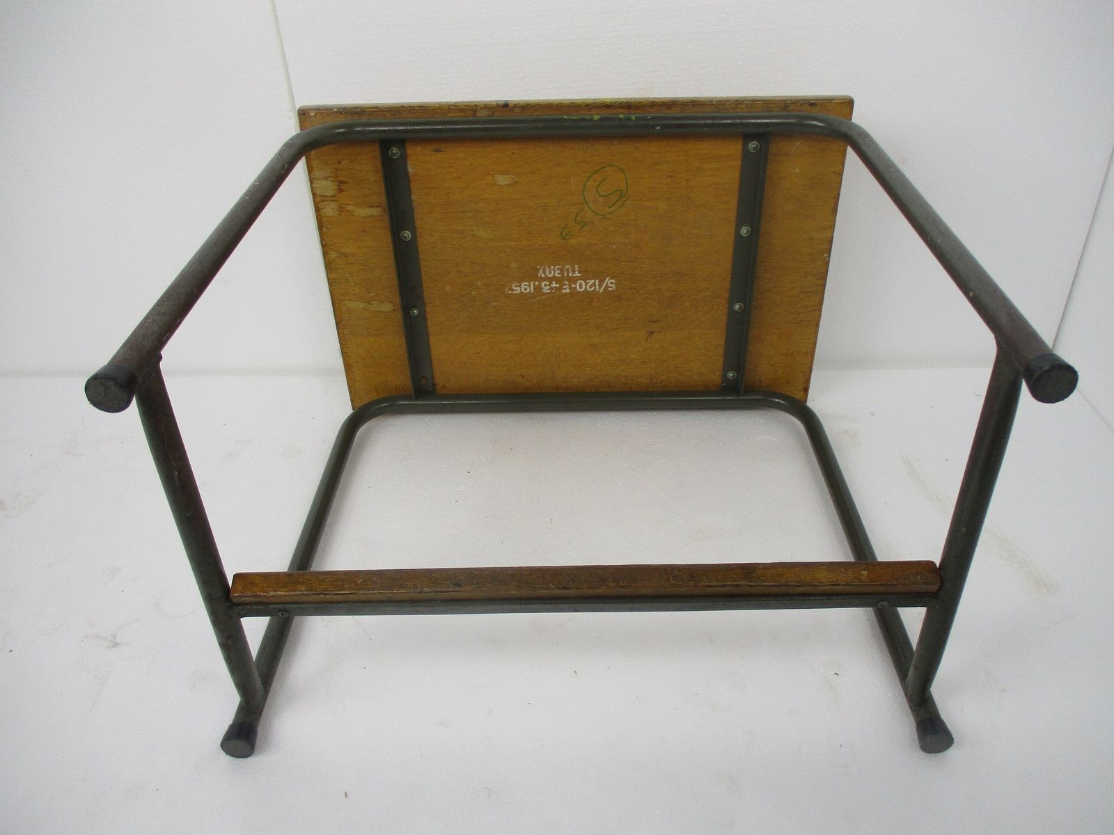 Vintage School Student Desk Elementary School Industrial Marked Tubax Belgium Wo photo vintage