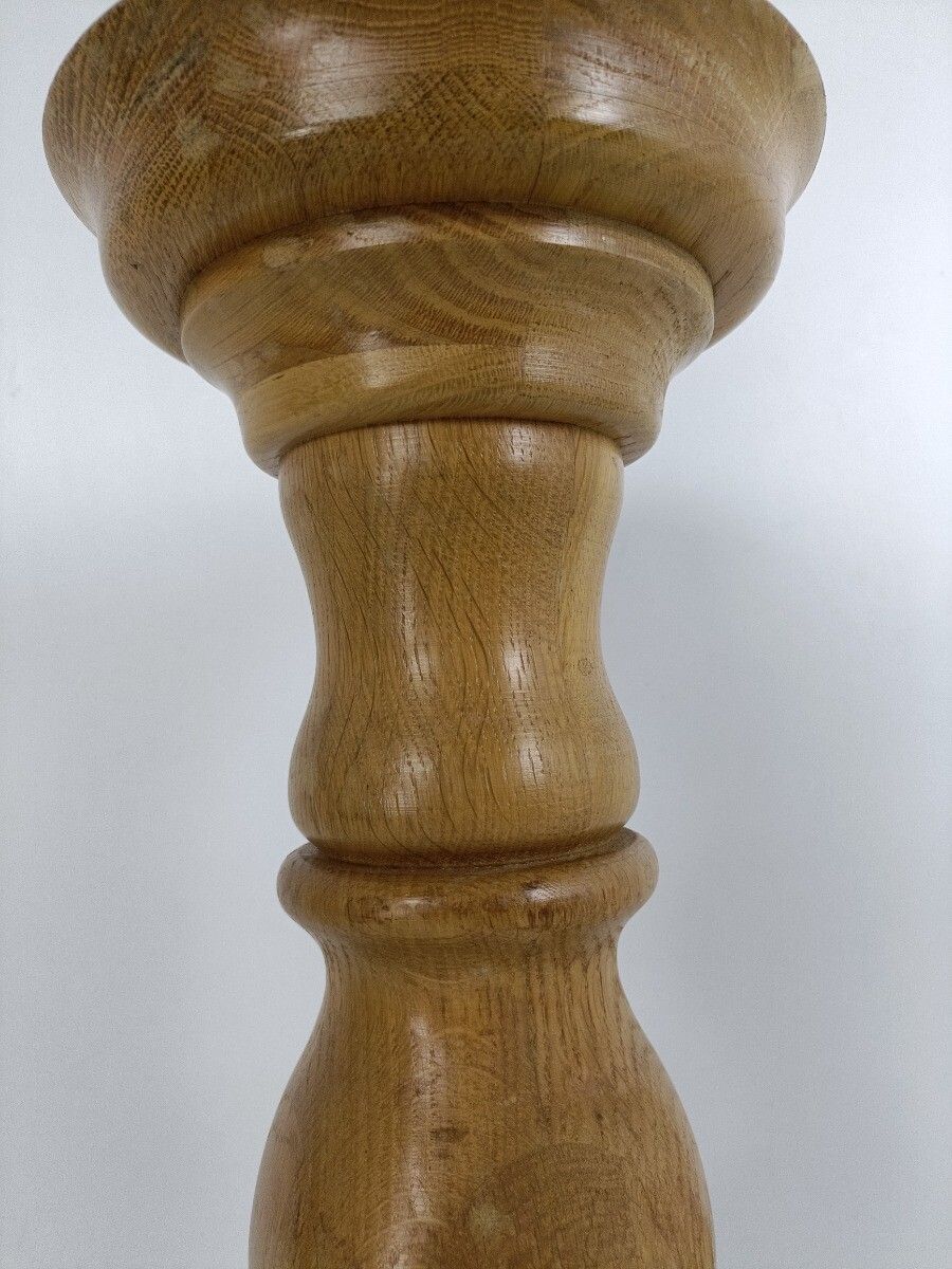 Large Heavy Pedestal Plant Stand Side Table Vintage In The Style Of De Coene photo vinterior