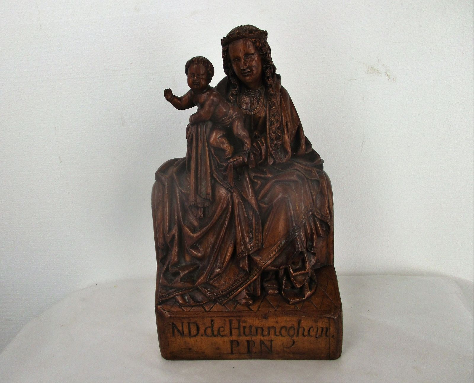 Large Statue Notre Dame Our Lady Hunnegem Hunneghem Oak Virgin Mary Collector Ht photo furniture