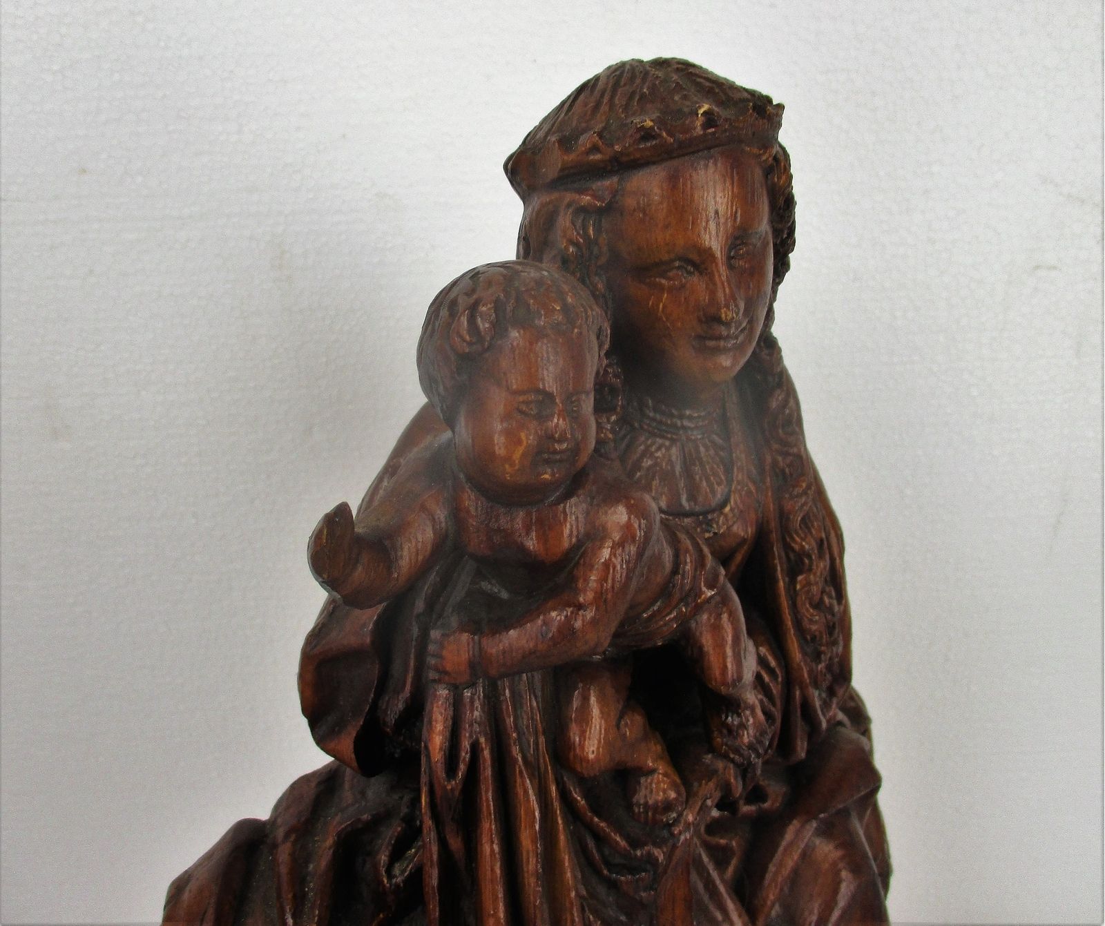 Large Statue Notre Dame Our Lady Hunnegem Hunneghem Oak Virgin Mary Collector Ht photo Art