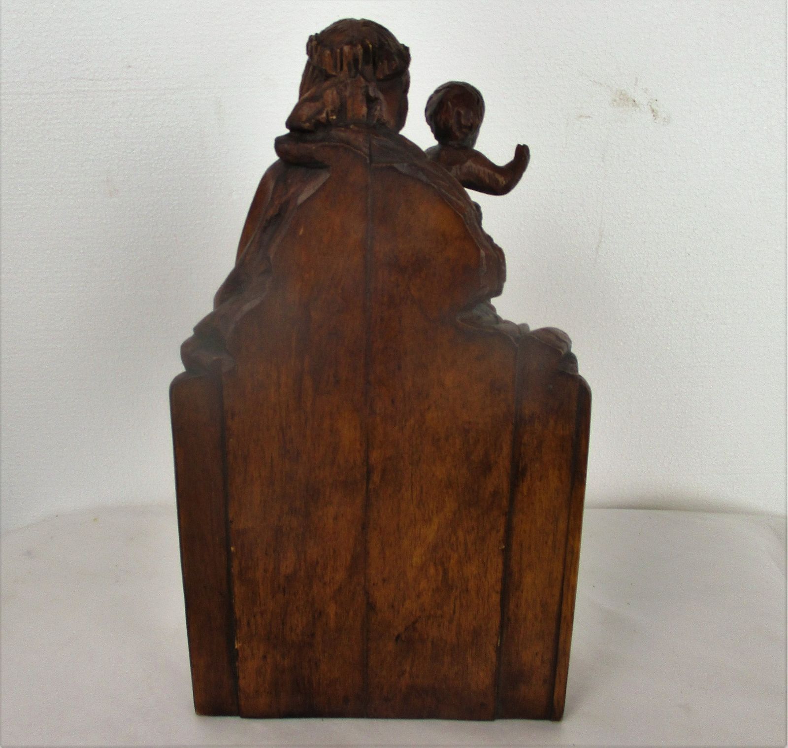 Large Statue Notre Dame Our Lady Hunnegem Hunneghem Oak Virgin Mary Collector Ht photo vintage