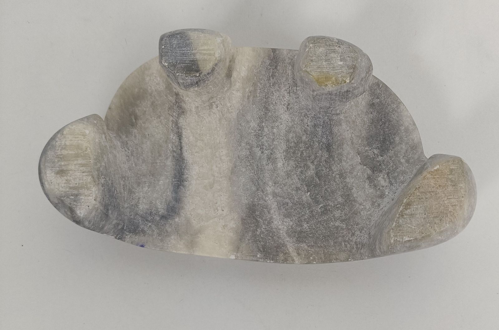 photo for sale Art Sculpture Figurine  Carving On Base Sunflowers  Soap Stone Vintage  Grey