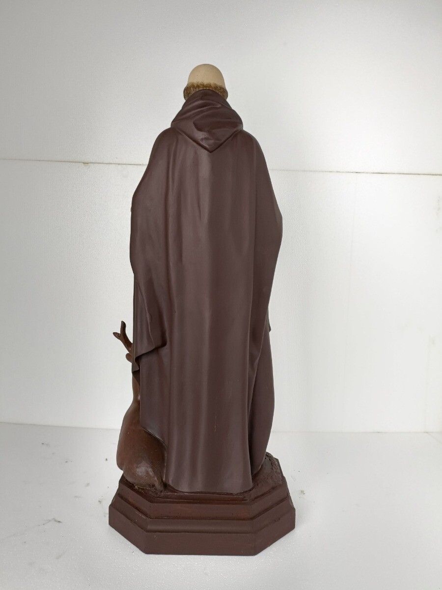 Church Statue Saint Gillis Gilles The Wanderer With A Deer Collector Plaster photo 1496.0