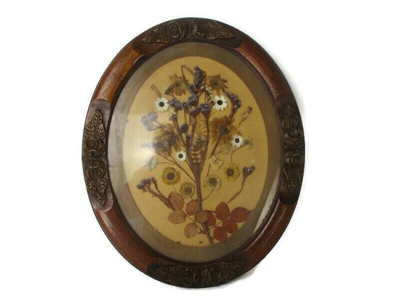 Dried Flowers Flower Wild Flowers Bouquet Everlastings Large Wooden Ornate Frame