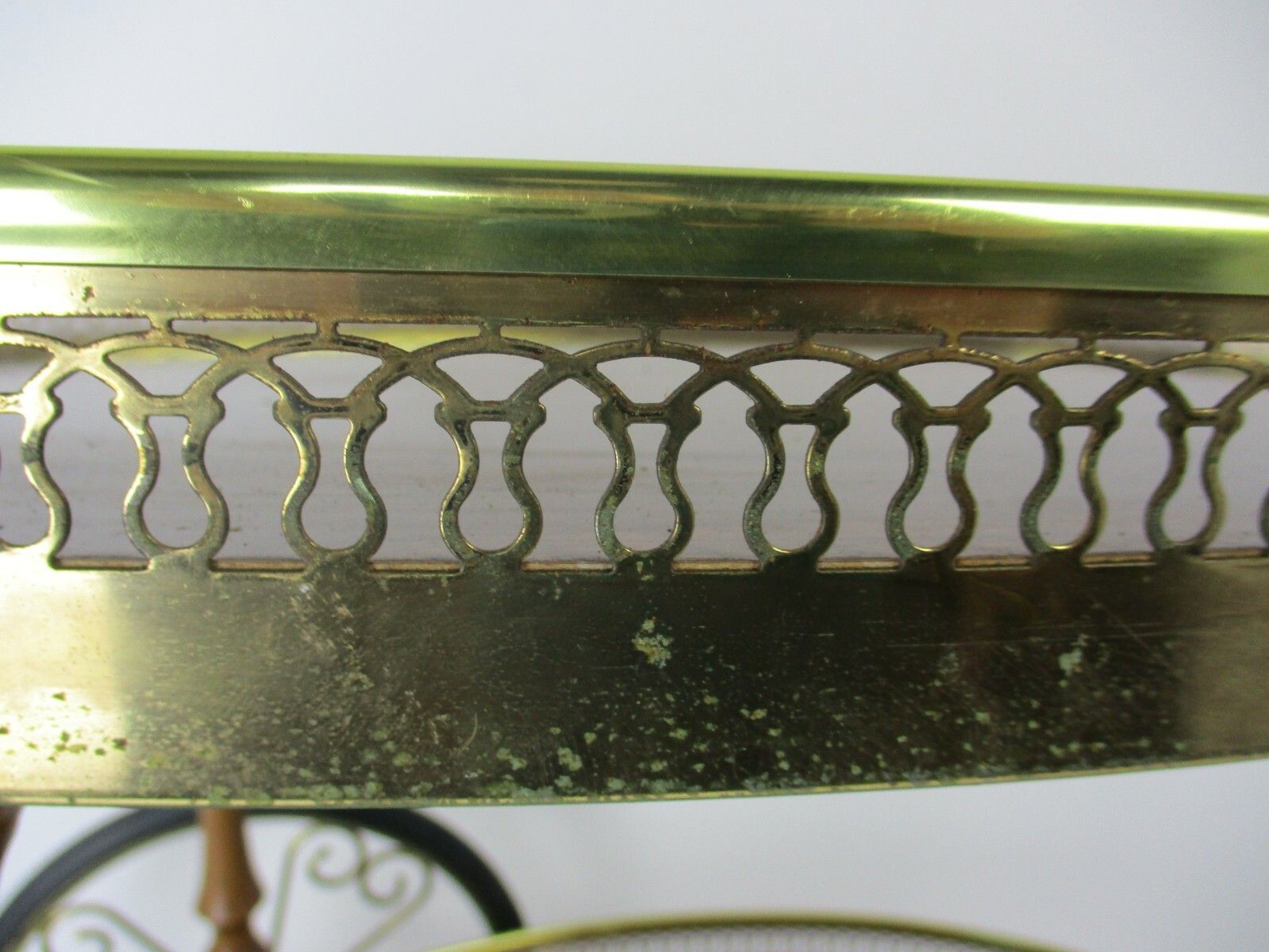 Oval Bar Cart Trolley Cocktail Kitchen Island  Tray Hollywood Regency Funky Vtg photo Furniture