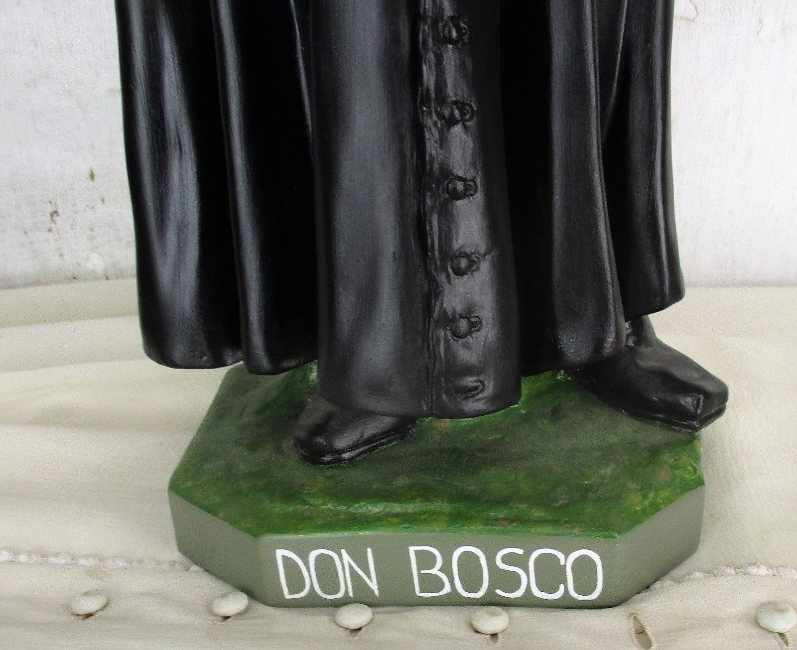 Large Antique Church Statue Don Bosco Giovanni Bosco Plaster Htf Collector 24.8" photo for sale