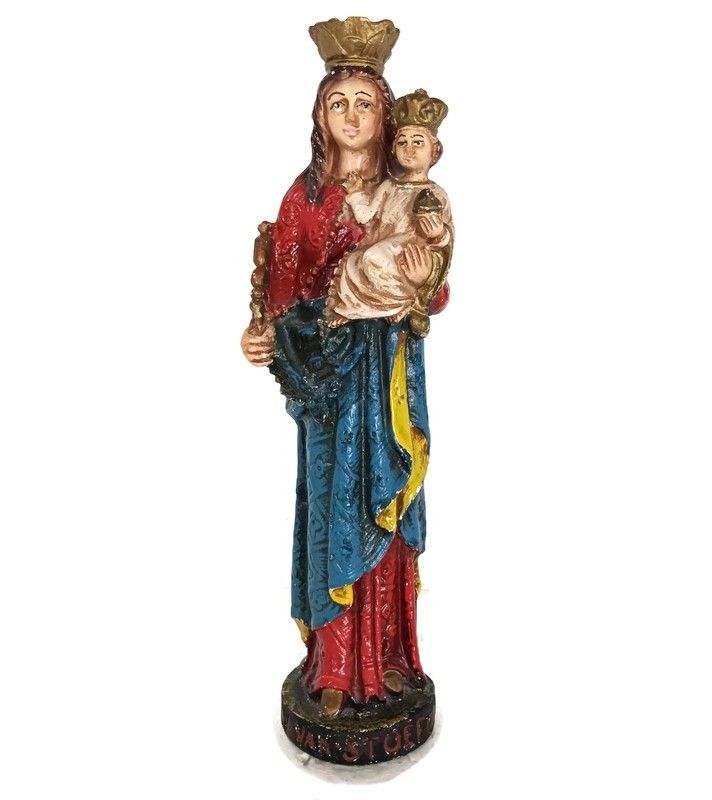 Statue Our Lady Of Stoepe Infant Child Plaster Vintage Polychrome Collector  Pol