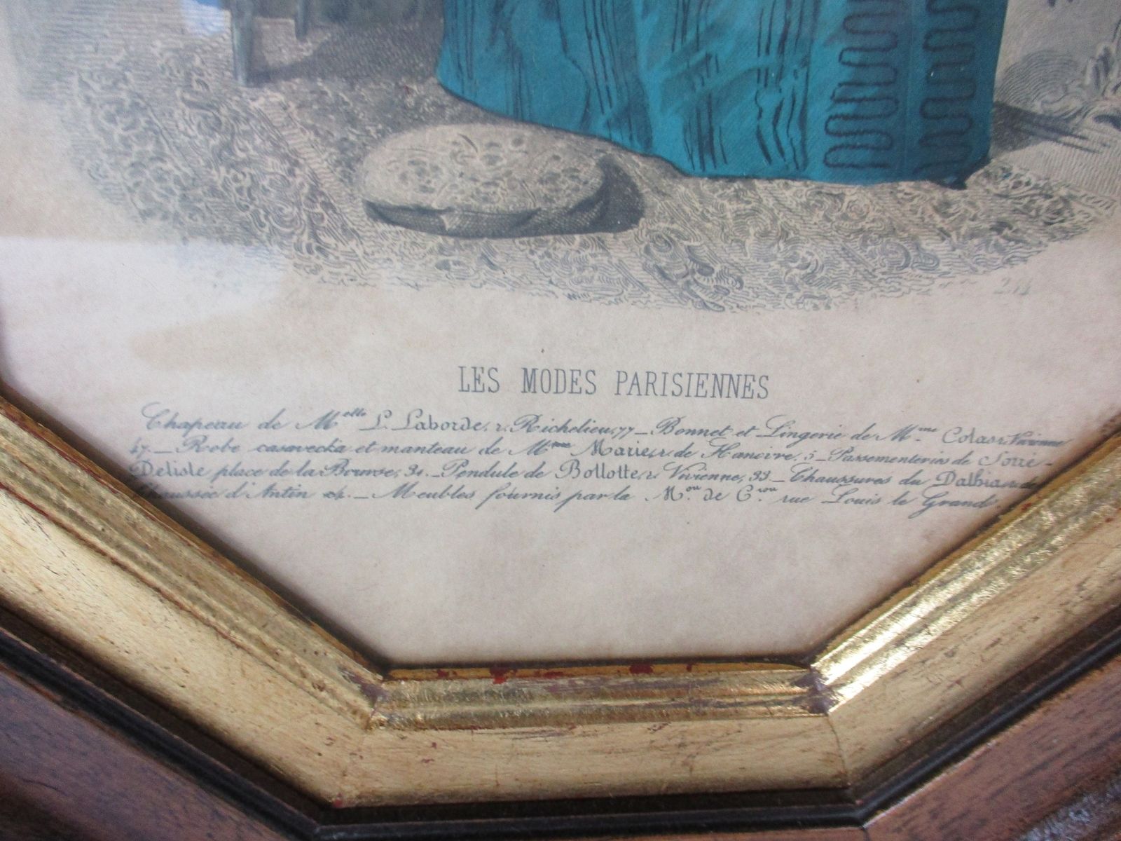 Les Modes Parisiennes  Illustrée Victorian Dress Fashion Print Plates Framed It photo furniture