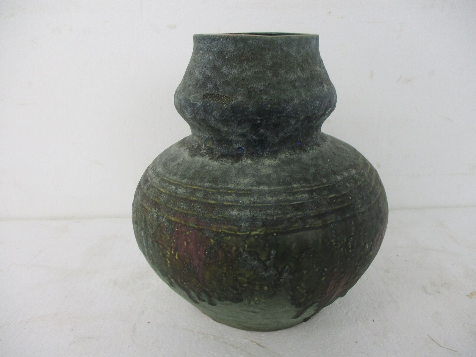Large West Germany Style Vase Ceramic Mid Century Modern Glazed Art Pottery Faie photo vinterior